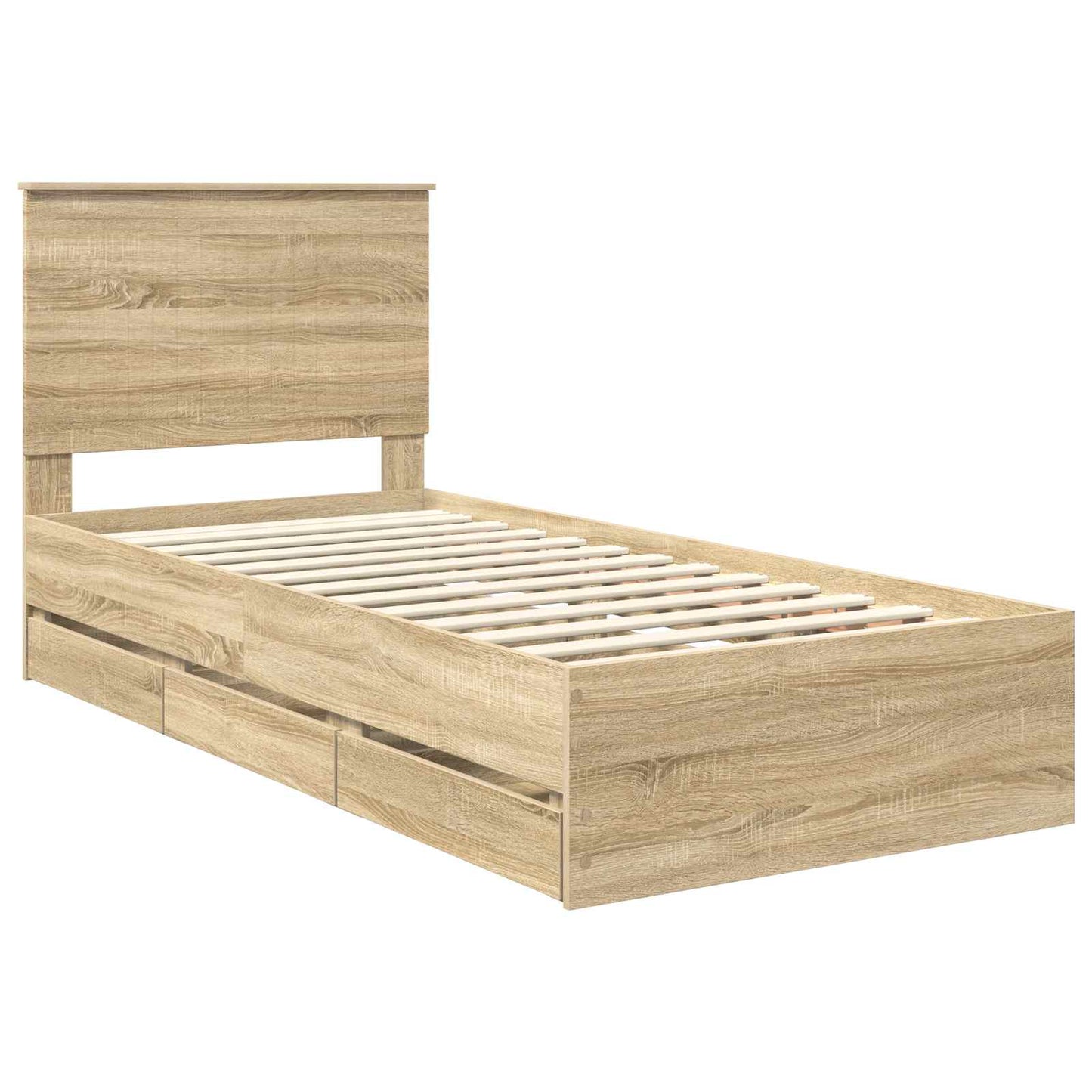 vidaXL Σκελετός Κρεβατιού Δρύς Sonoma 90 x 200 cm Μηχανήματος Ξύλο