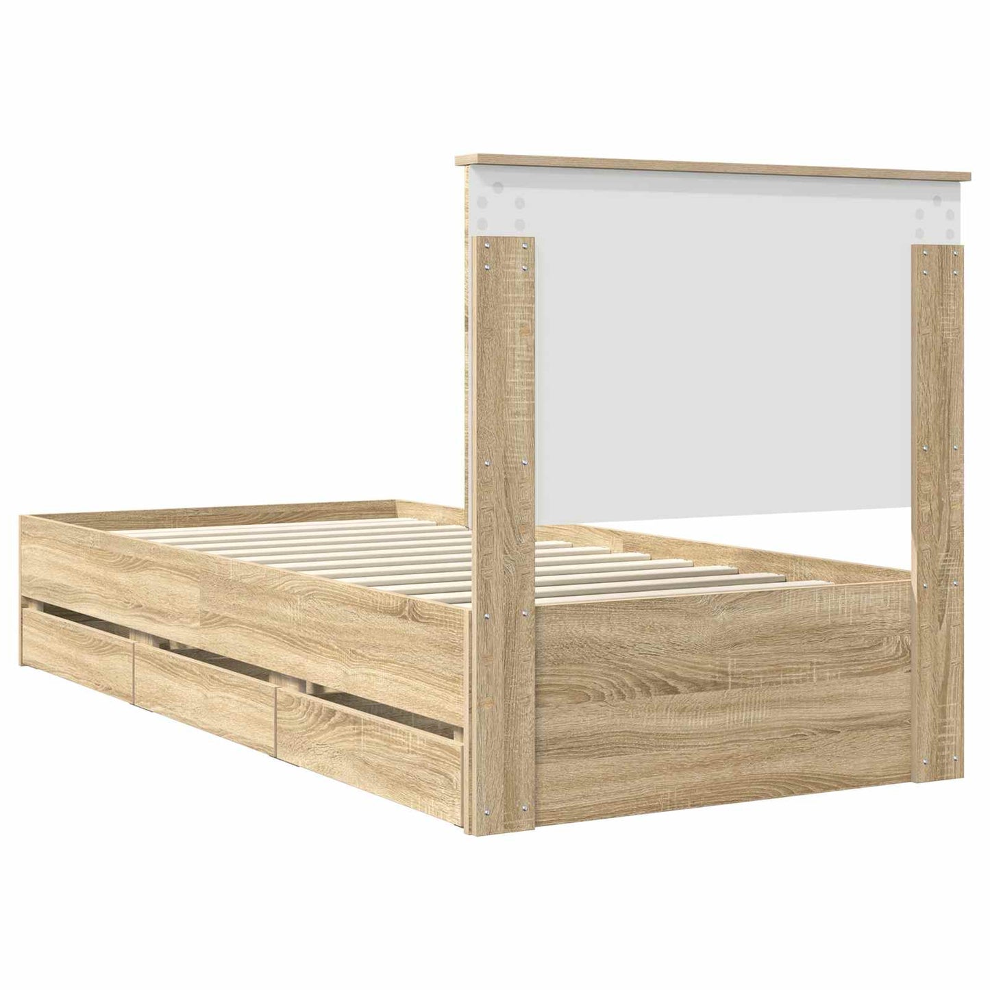 vidaXL Σκελετός Κρεβατιού Δρύς Sonoma 90 x 200 cm Μηχανήματος Ξύλο
