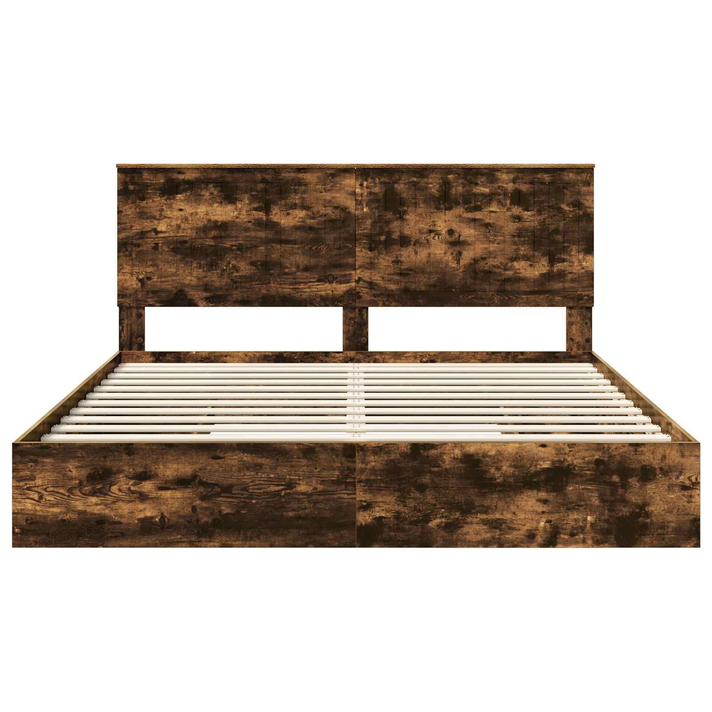 vidaXL Κρεβάτι Αποθήκης Καπνιστό Δρύς 180 x 200 cm Επεξεργασμένο ξύλο