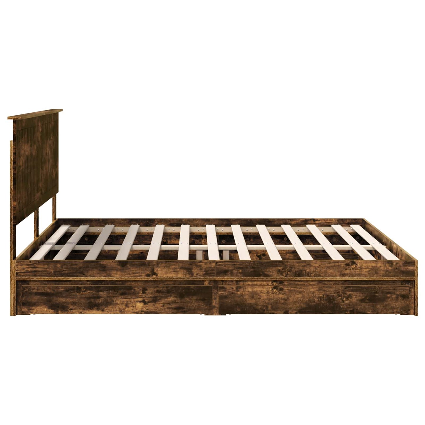 vidaXL Κρεβάτι Αποθήκης Καπνιστό Δρύς 180 x 200 cm Επεξεργασμένο ξύλο