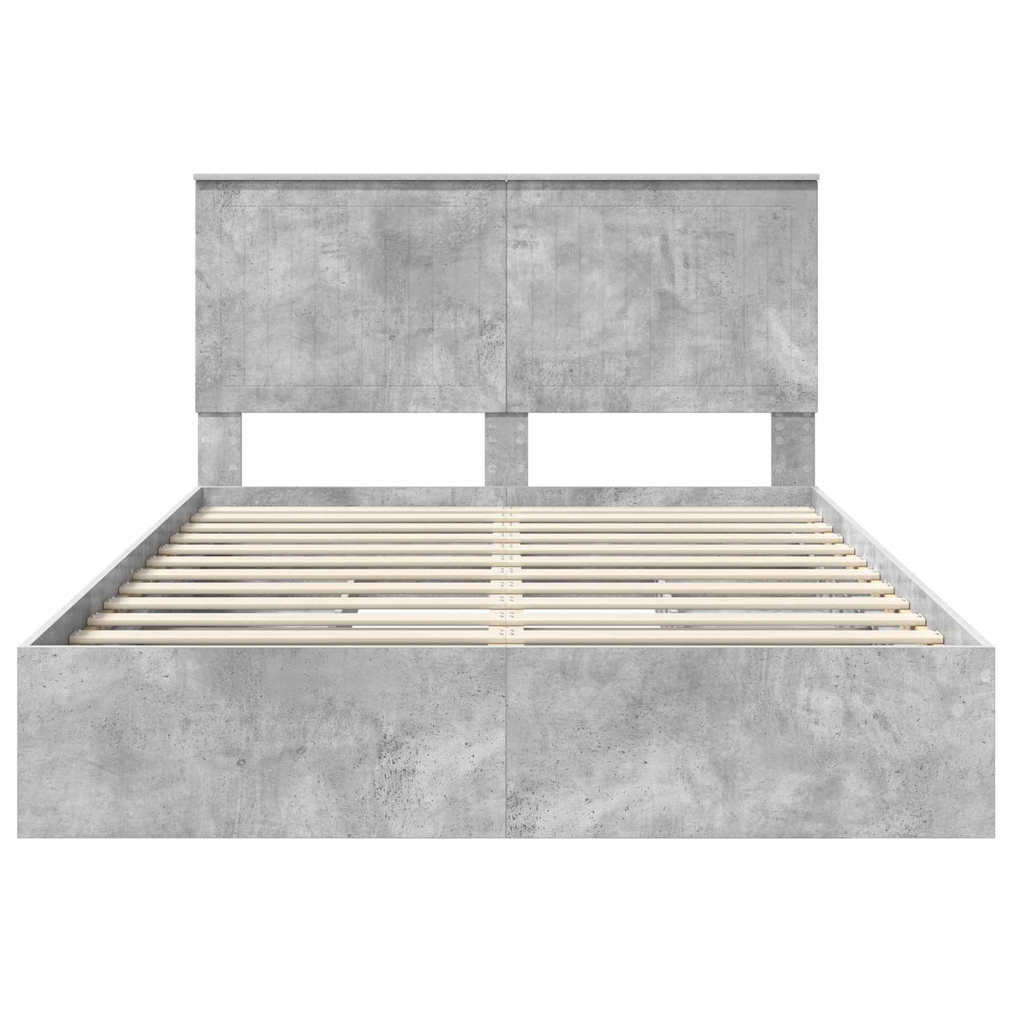 vidaXL Κρεβάτι Αποθήκης Σκυρόδεμα Γκρι 135 x 190 cm Επεξεργασμένο ξύλο