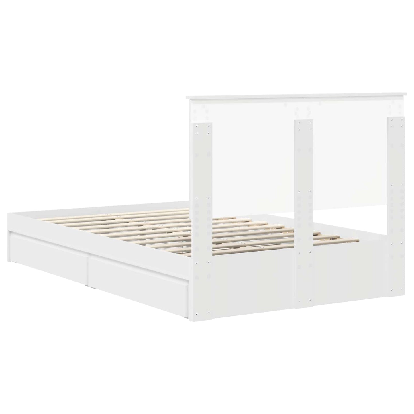 vidaXL Κρεβάτι Αποθήκης Λευκό 120 x 200 cm Επεξεργασμένο ξύλο