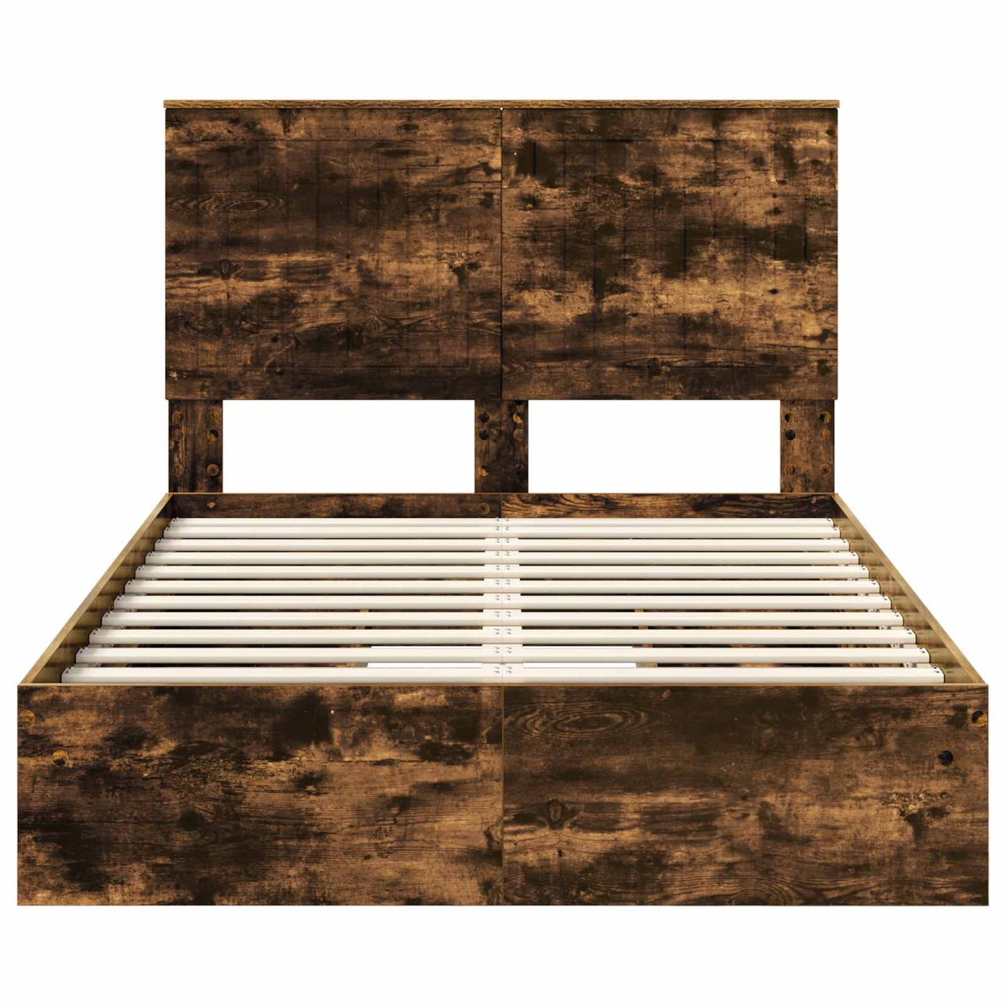 vidaXL Κρεβάτι Αποθήκης Καπνιστό Δρύς 120 x 190 cm Επεξεργασμένο ξύλο