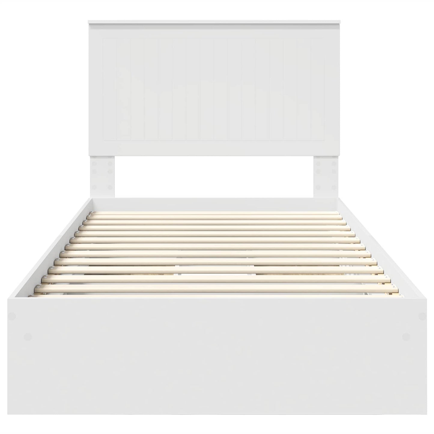 vidaXL Κρεβάτι Αποθήκης Λευκό 100 x 200 cm Επεξεργασμένο ξύλο