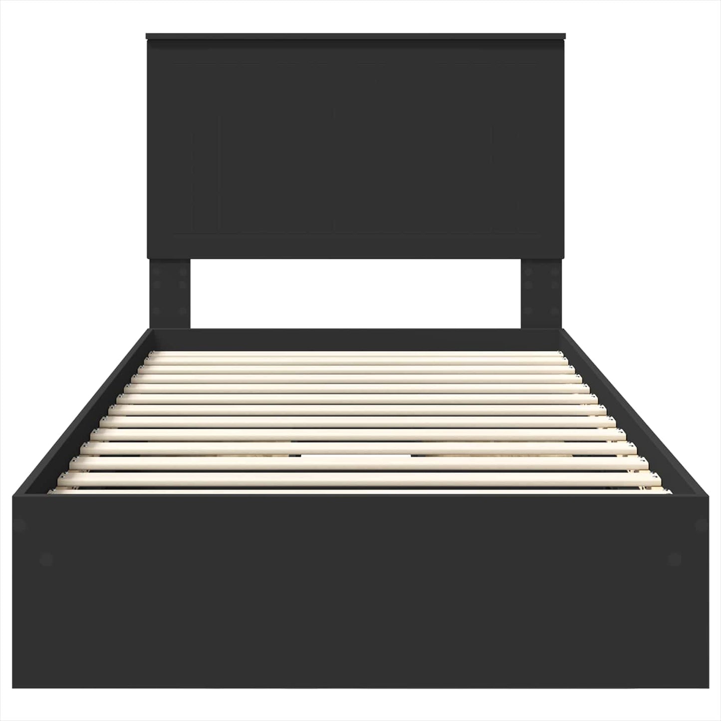 vidaXL Κρεβάτι Αποθήκης Μαύρο 100 x 200 cm Επεξεργασμένο ξύλο