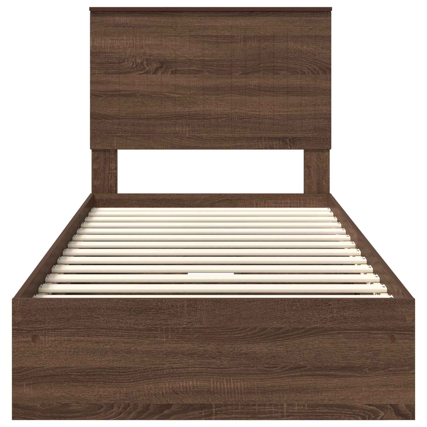 vidaXL Κρεβάτι Αποθήκης Καφέ δρυς 90 x 190 cm Επεξεργασμένο ξύλο