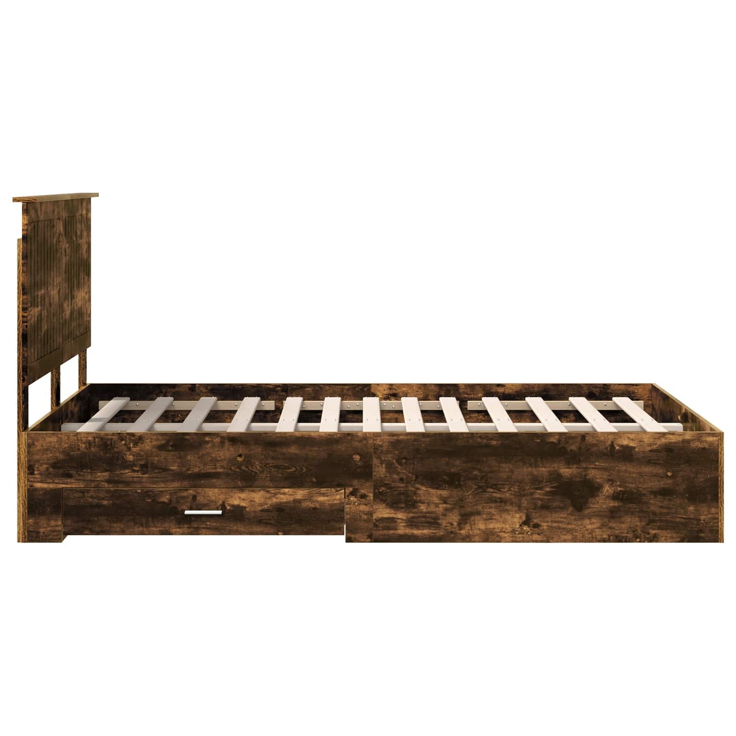 vidaXL Σκελετός Κρεβατιού με κεφαλάρι Καπνιστό Δρύς 120 x 190 cm