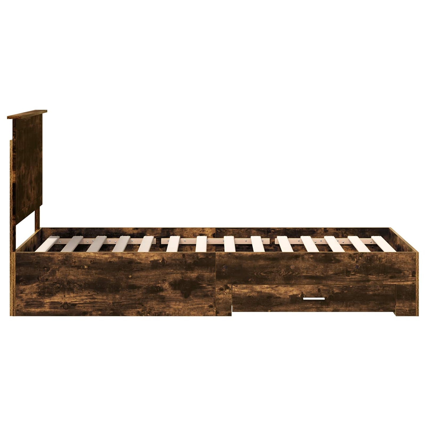 vidaXL Σκελετός Κρεβατιού Καπνιστό Δρύς 90 x 190 cm Επεξεργασμένο ξύλο