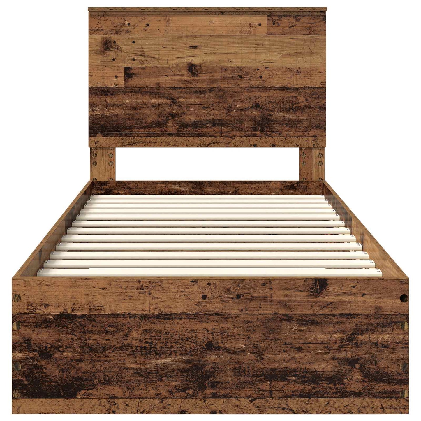 vidaXL Σκελετός Κρεβατιού Παλιό ξύλο 90 x 190 cm Επεξεργασμένο ξύλο