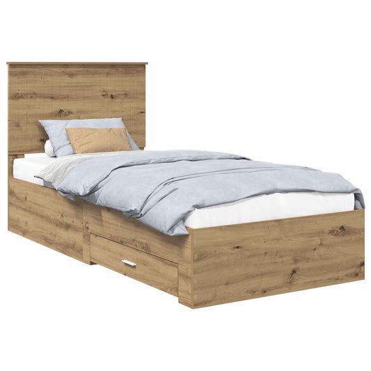 vidaXL Σκελετός Κρεβατιού Artisan Oak 90 x 190 cm Επεξεργασμένο ξύλο