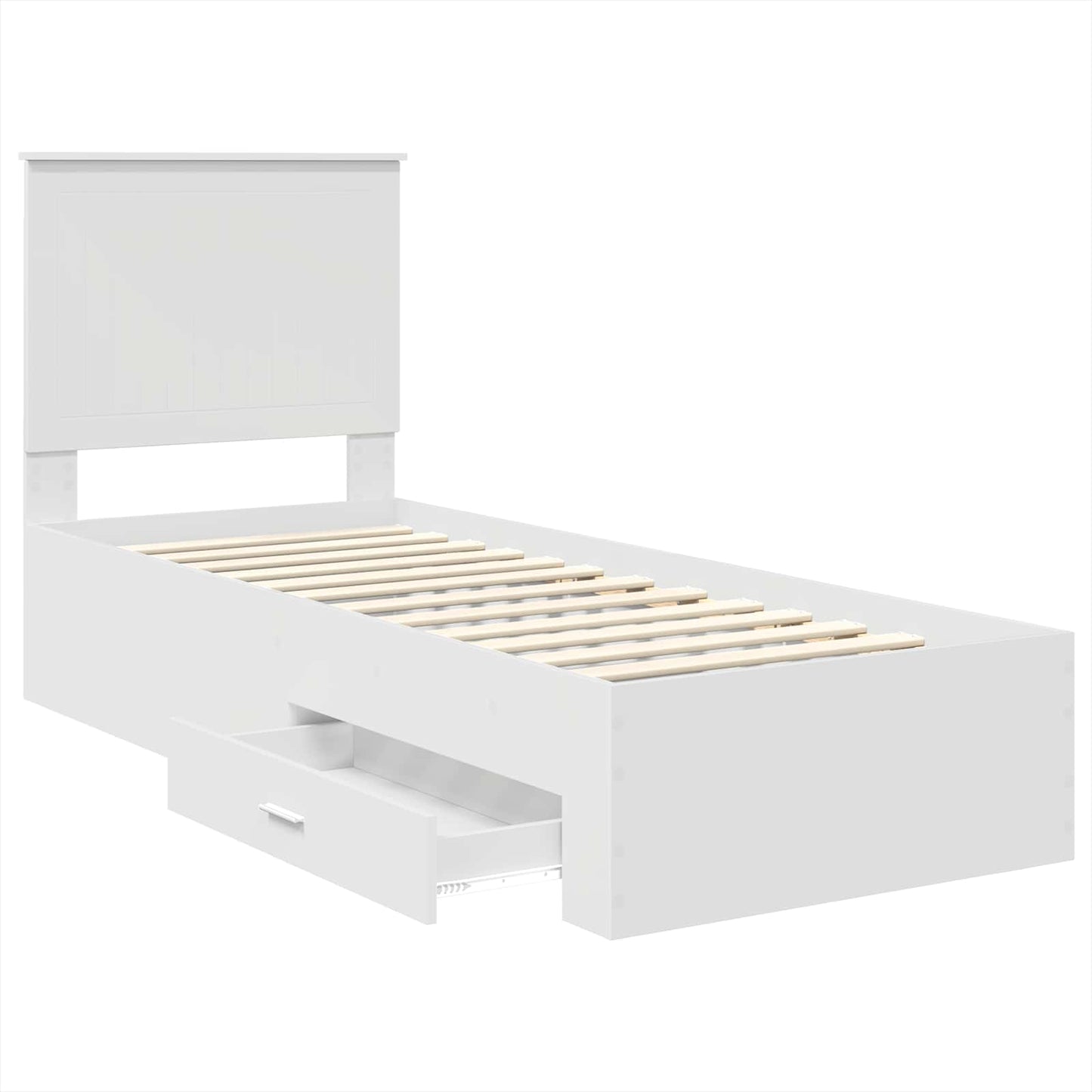 vidaXL Σκελετός Κρεβατιού με κεφαλάρι Άσπρο και Ασημί 75 x 190 cm