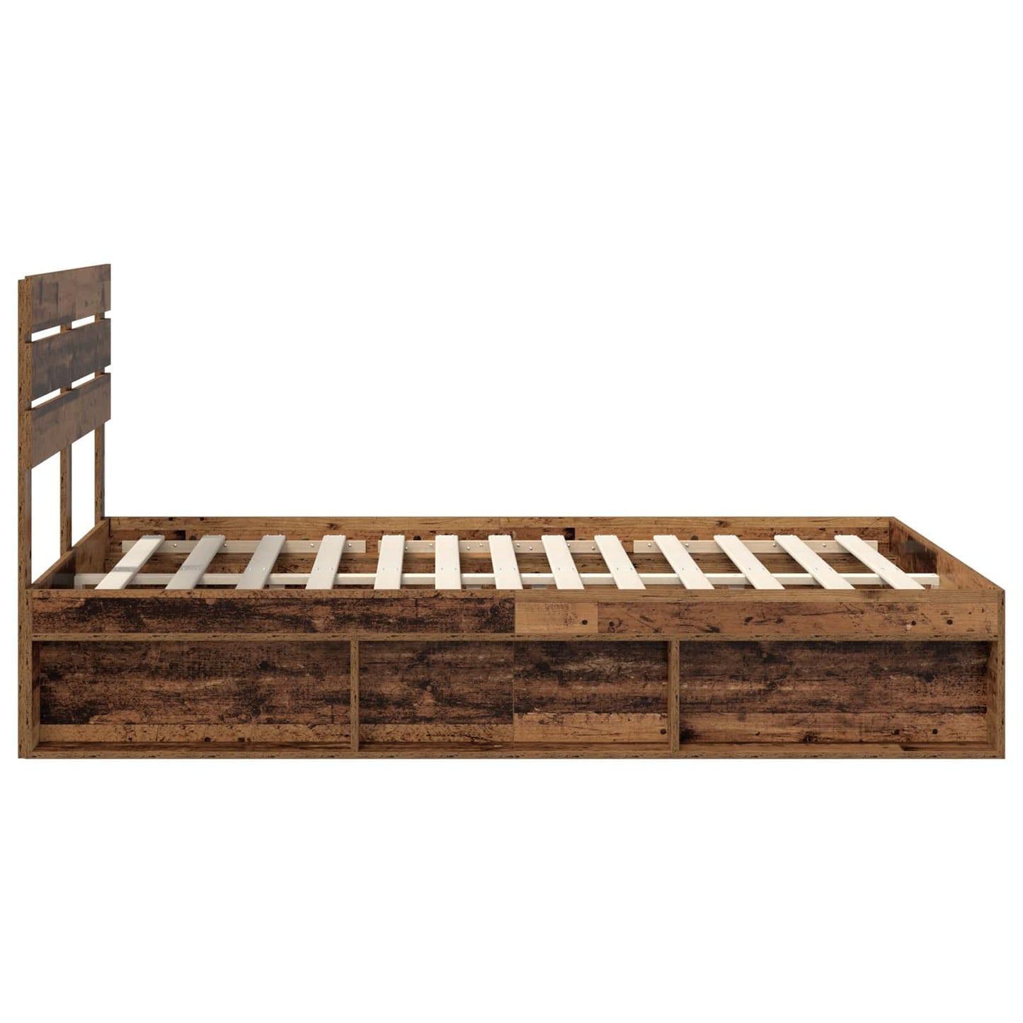vidaXL Σκελετός Κρεβατιού Παλιό ξύλο 150 x 200 cm Στερεά ξυλεία πεύκου