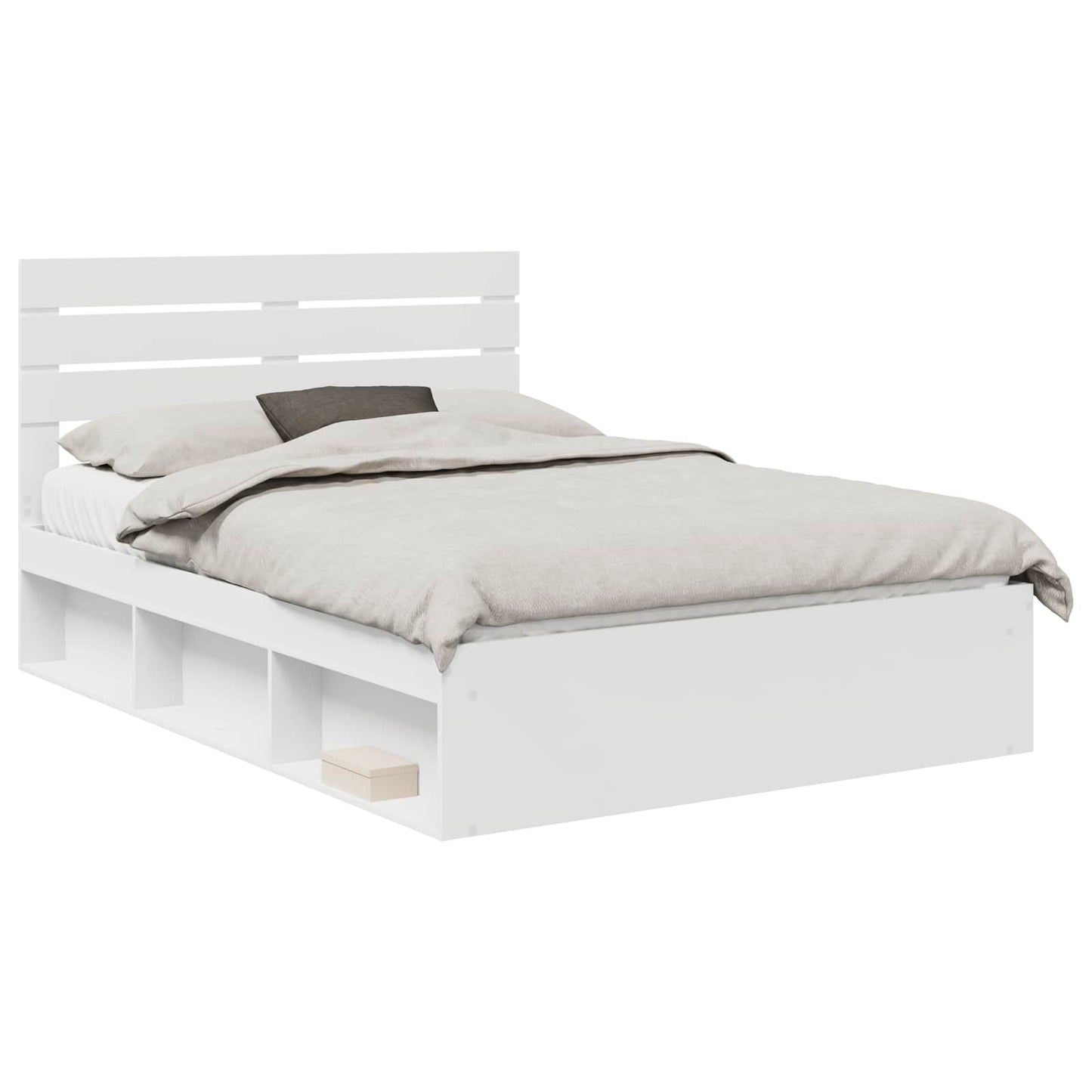 vidaXL Σκελετός Κρεβατιού Λευκό 140 x 200 cm Στερεά ξυλεία πεύκου