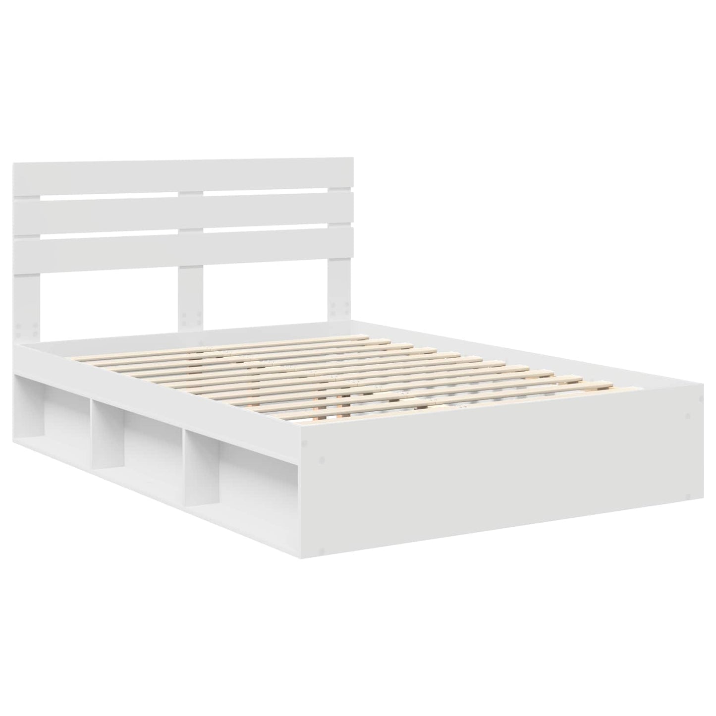 vidaXL Σκελετός Κρεβατιού Λευκό 140 x 200 cm Στερεά ξυλεία πεύκου