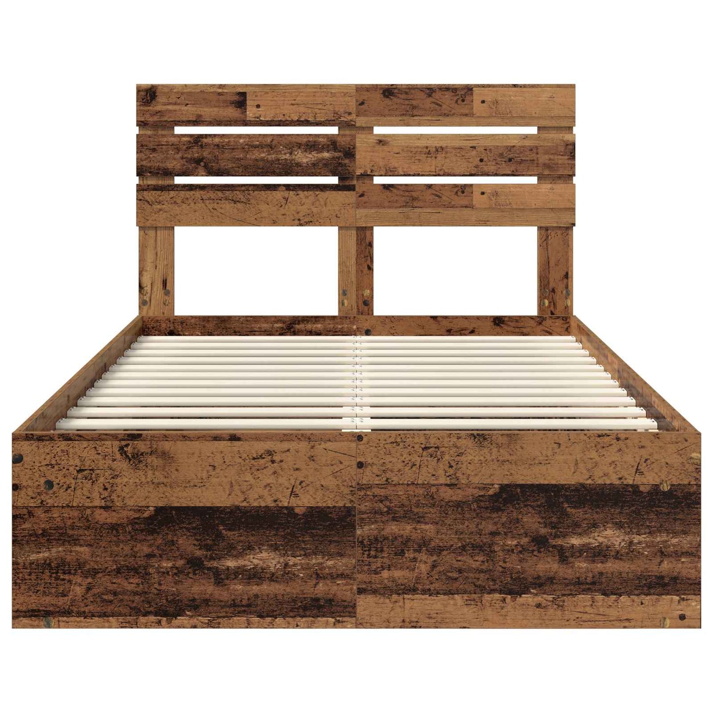 vidaXL Σκελετός Κρεβατιού Παλιό ξύλο 120 x 200 cm Στερεά ξυλεία πεύκου