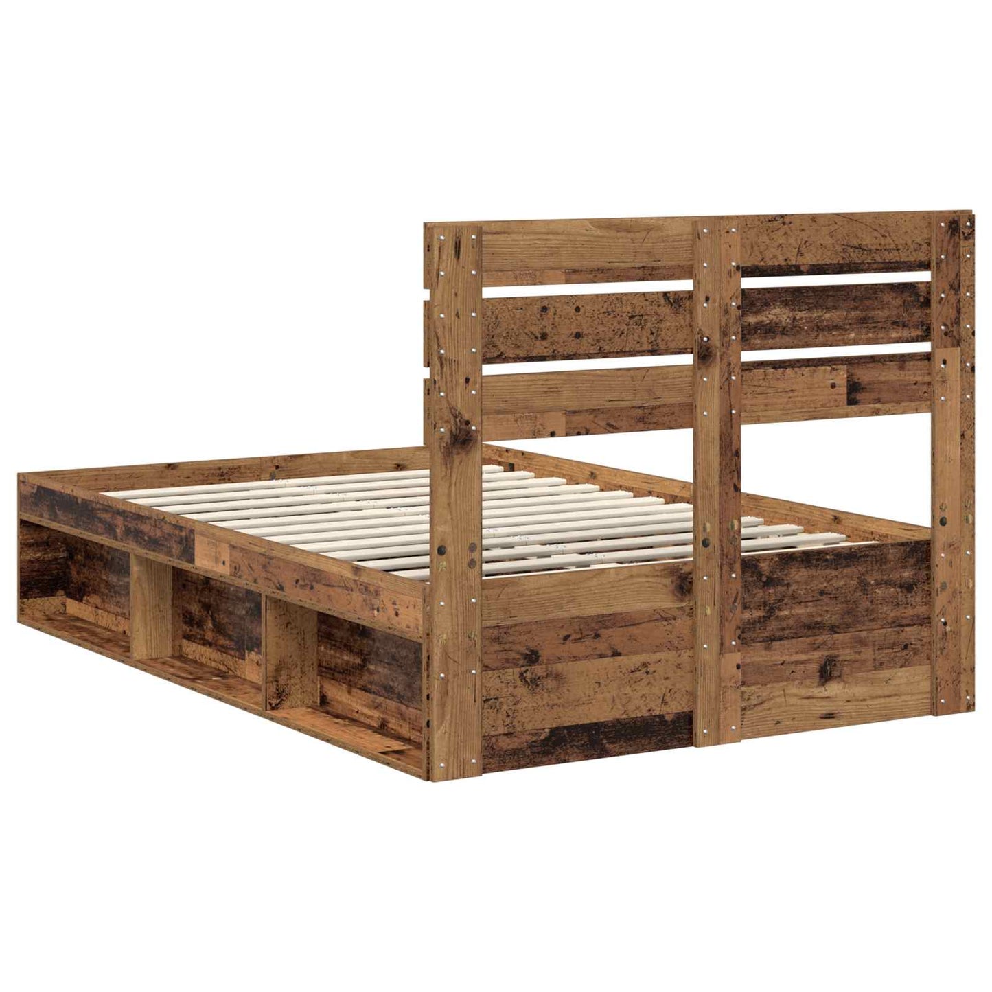 vidaXL Σκελετός Κρεβατιού Παλιό ξύλο 120 x 190 cm Στερεά ξυλεία πεύκου