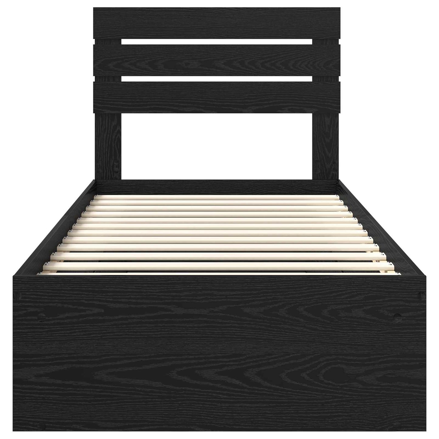 vidaXL Σκελετός Κρεβατιού Μαύρο 75 x 190 cm Στερεά ξυλεία πεύκου