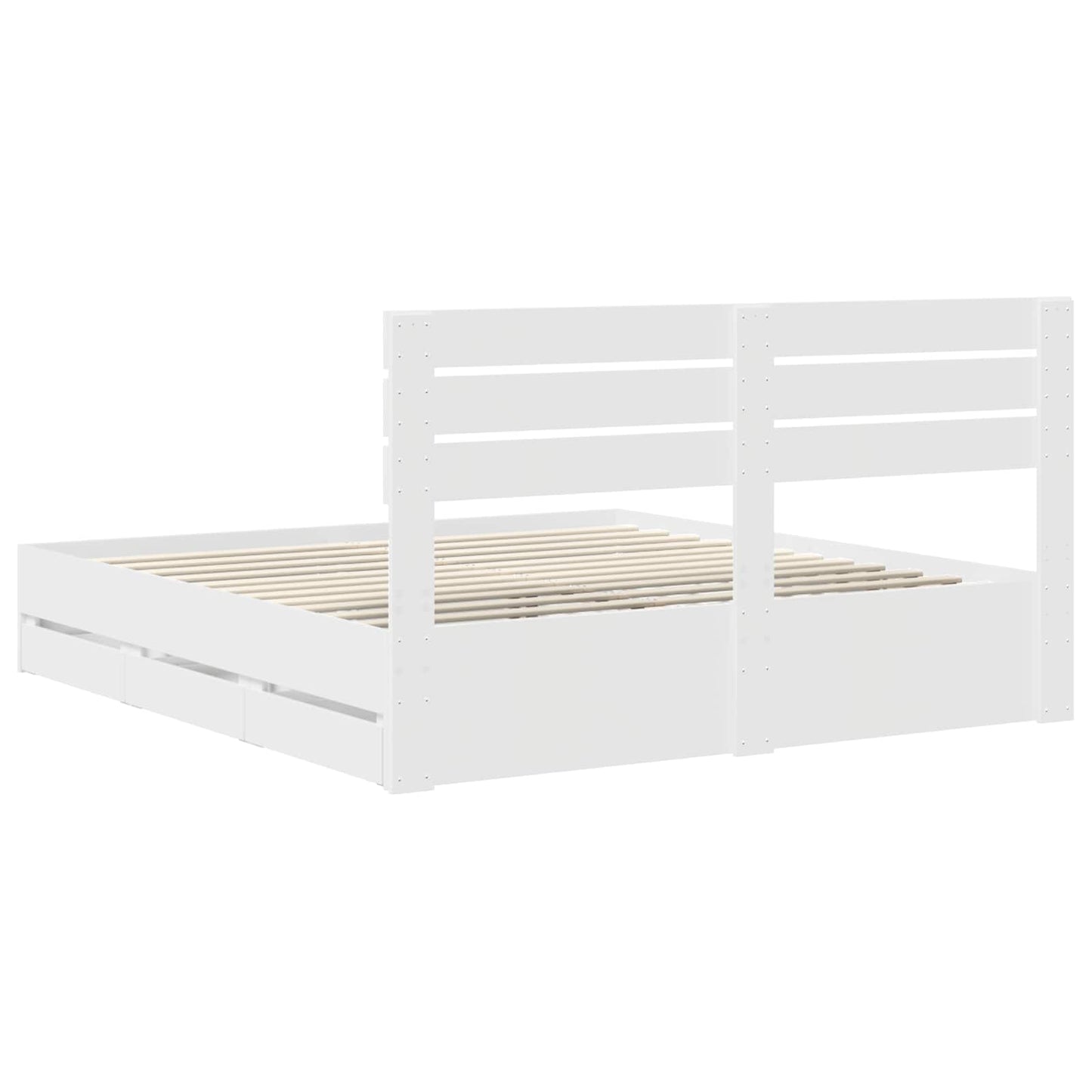 vidaXL Σκελετός Κρεβατιού Λευκό 200 x 200 cm Μηχανήματος Ξύλο