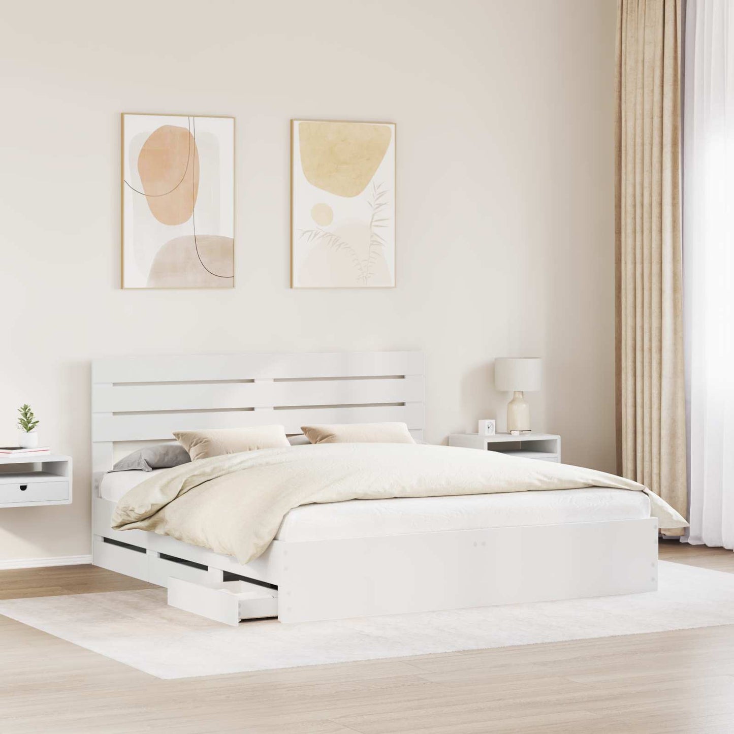 vidaXL Σκελετός Κρεβατιού Λευκό 180 x 200 cm Μηχανήματος Ξύλο