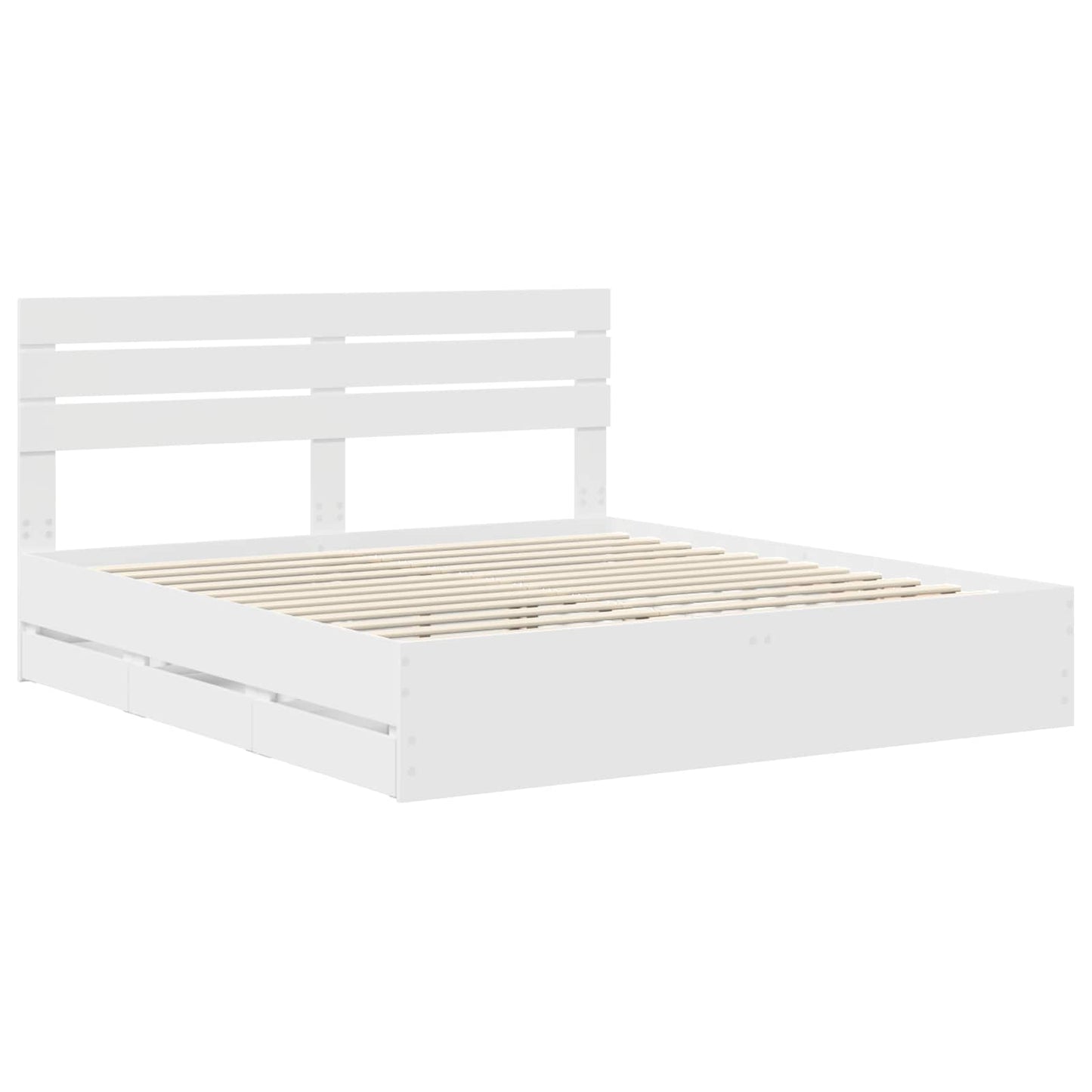 vidaXL Σκελετός Κρεβατιού Λευκό 180 x 200 cm Μηχανήματος Ξύλο
