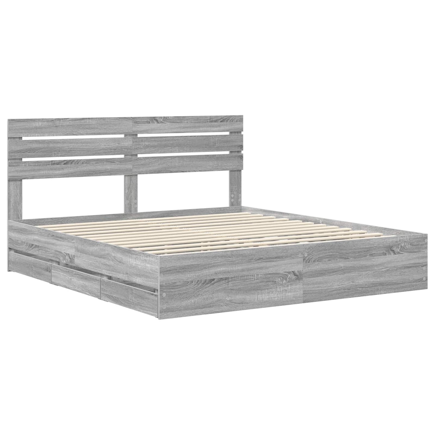 vidaXL Σκελετός Κρεβατιού Γκρίζο Σονομα 180 x 200 cm Μηχανήματος Ξύλο