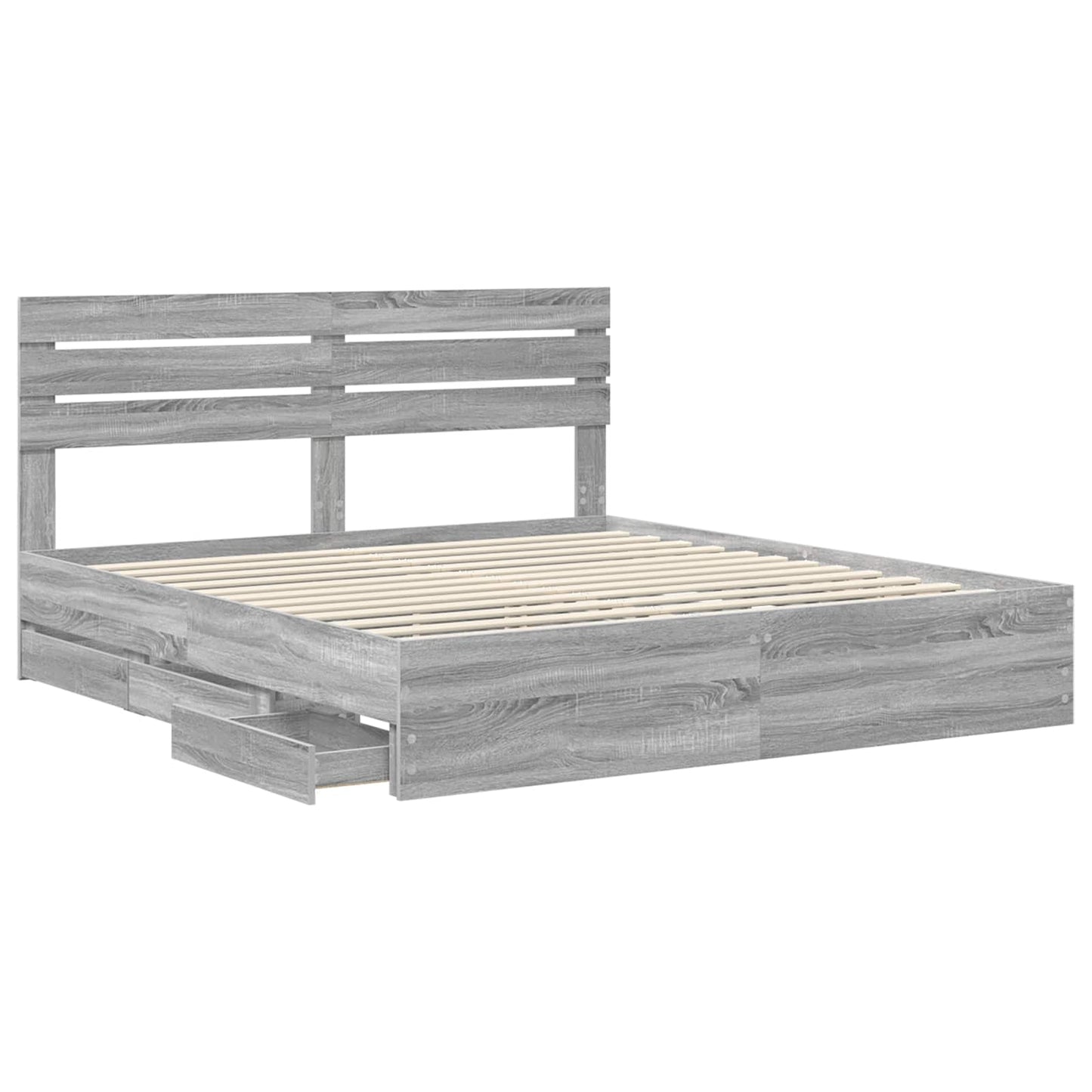 vidaXL Σκελετός Κρεβατιού Γκρίζο Σονομα 180 x 200 cm Μηχανήματος Ξύλο