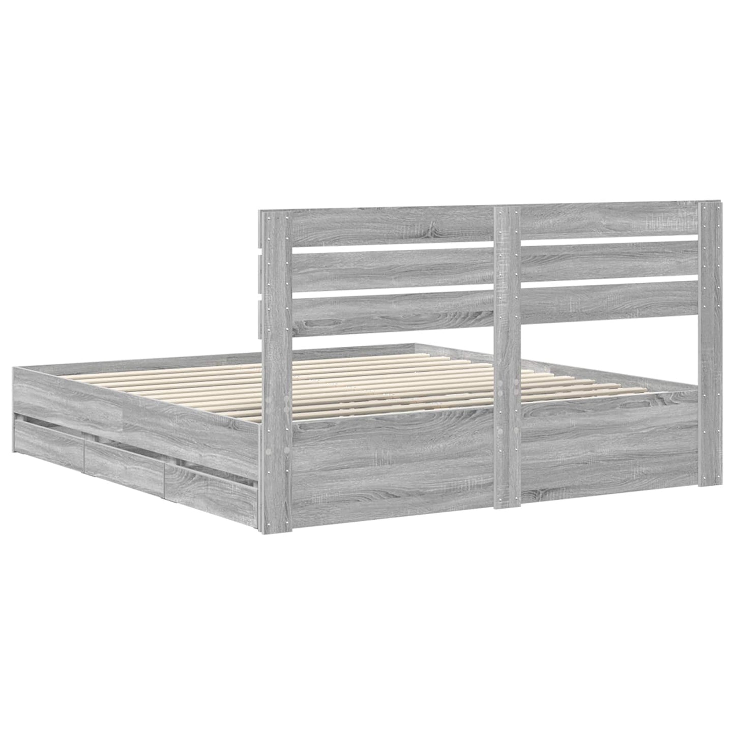 vidaXL Σκελετός Κρεβατιού Γκρίζο Σονομα 180 x 200 cm Μηχανήματος Ξύλο