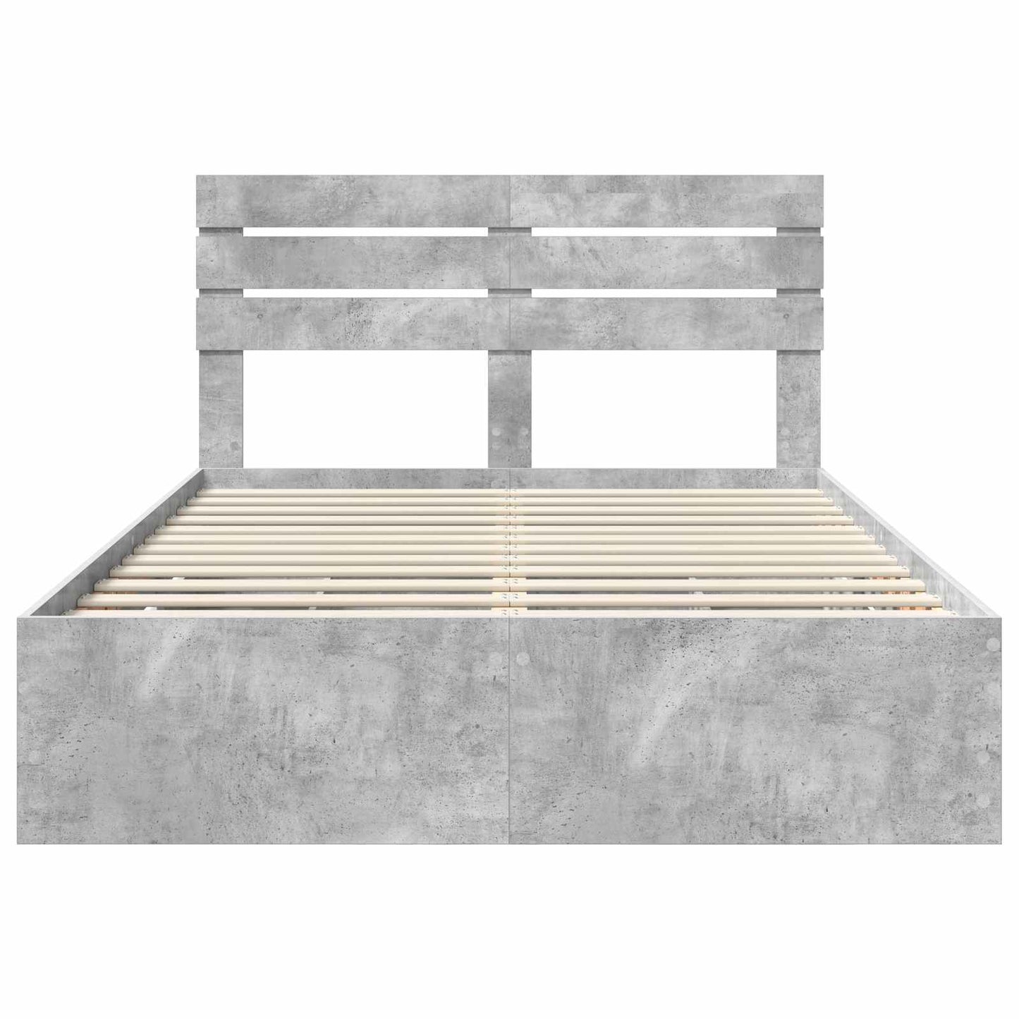 vidaXL Σκελετός Κρεβατιού Σκυρόδεμα Γκρι 160 x 200 cm Μηχανήματος Ξύλο