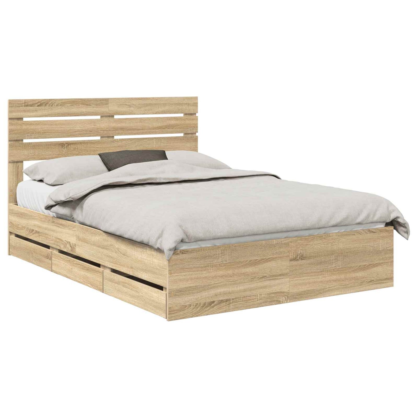 vidaXL Σκελετός Κρεβατιού Δρύς Sonoma 150 x 200 cm Μηχανήματος Ξύλο