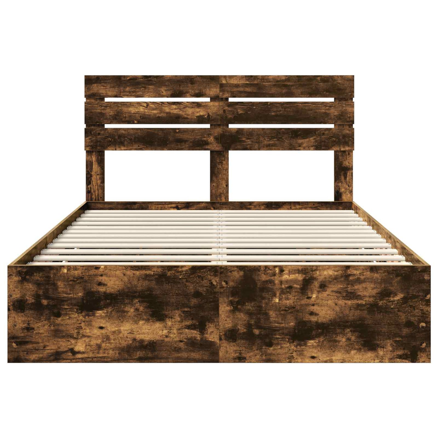 vidaXL Σκελετός Κρεβατιού Καπνιστό Δρύς 150 x 200 cm Μηχανήματος Ξύλο