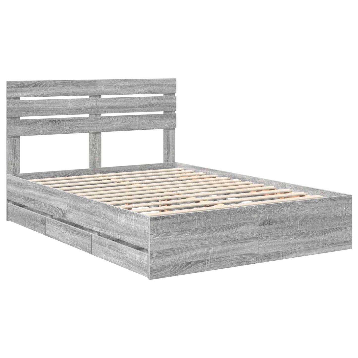 vidaXL Σκελετός Κρεβατιού Γκρίζο Σονομα 150 x 200 cm Μηχανήματος Ξύλο