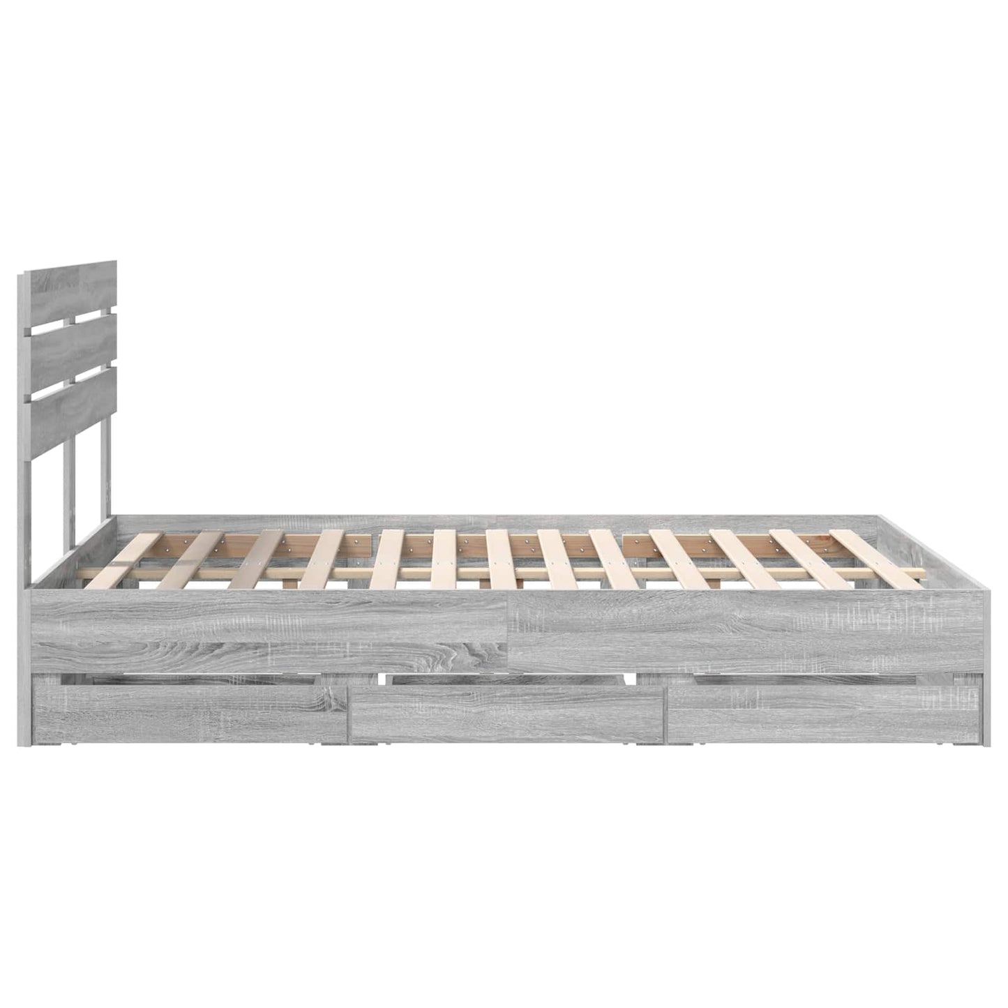 vidaXL Σκελετός Κρεβατιού Γκρίζο Σονομα 150 x 200 cm Μηχανήματος Ξύλο