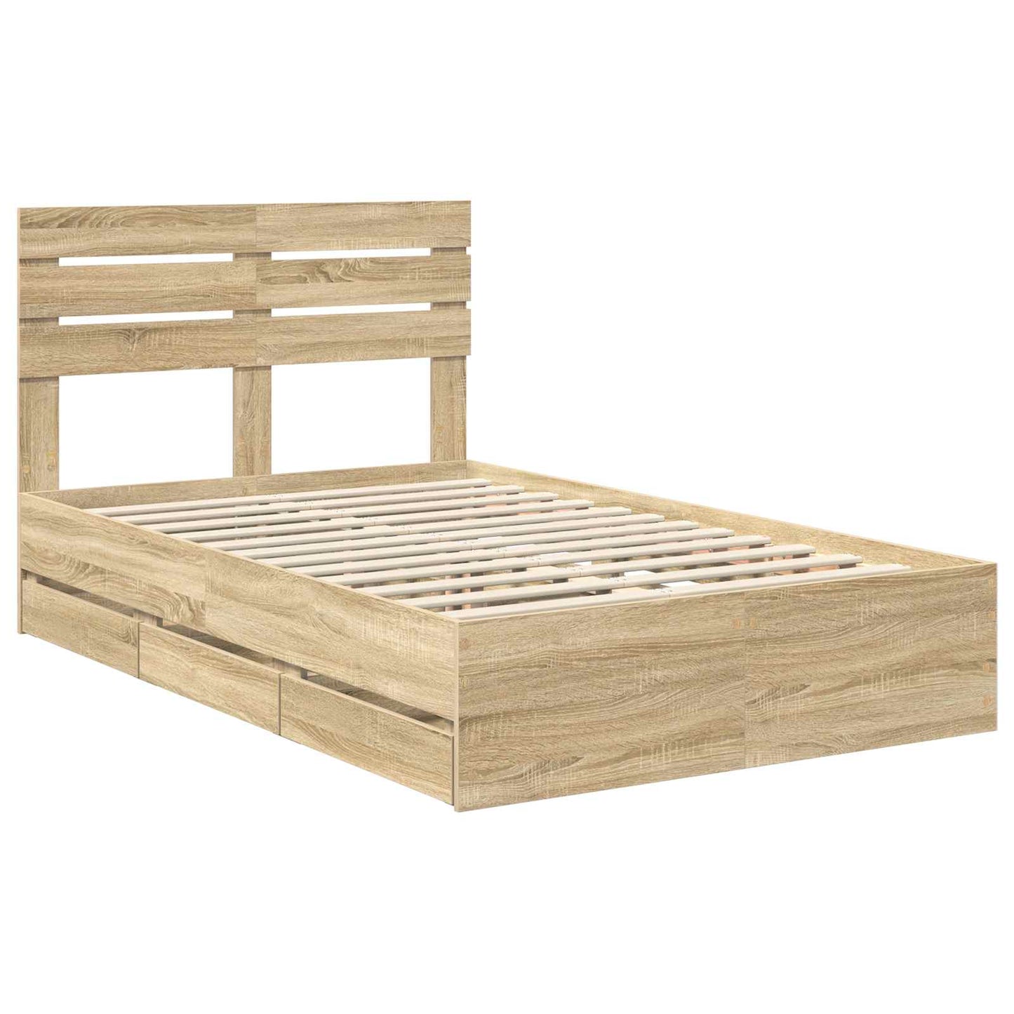 vidaXL Σκελετός Κρεβατιού Δρύς Sonoma 120 x 200 cm Μηχανήματος Ξύλο
