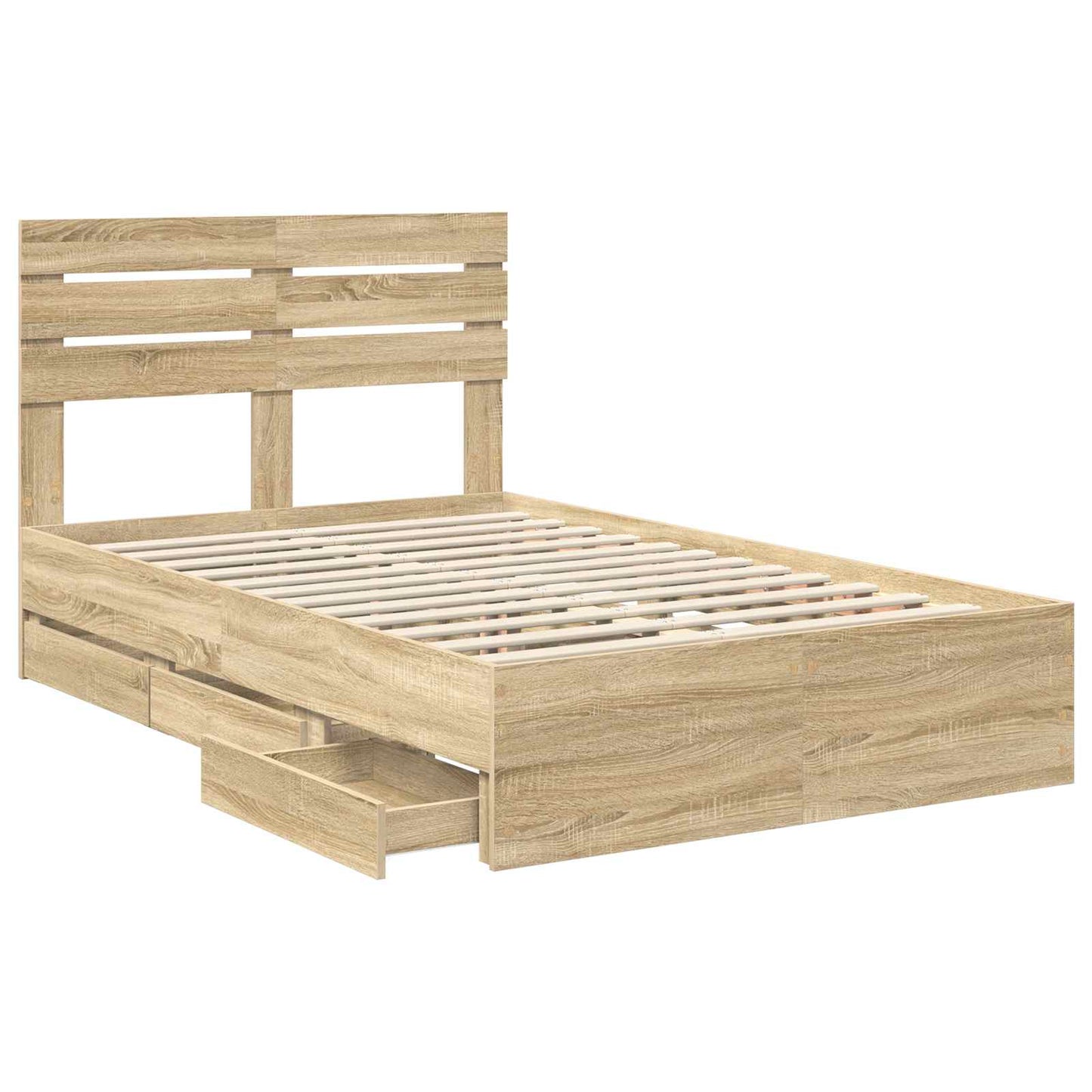 vidaXL Σκελετός Κρεβατιού Δρύς Sonoma 120 x 200 cm Μηχανήματος Ξύλο