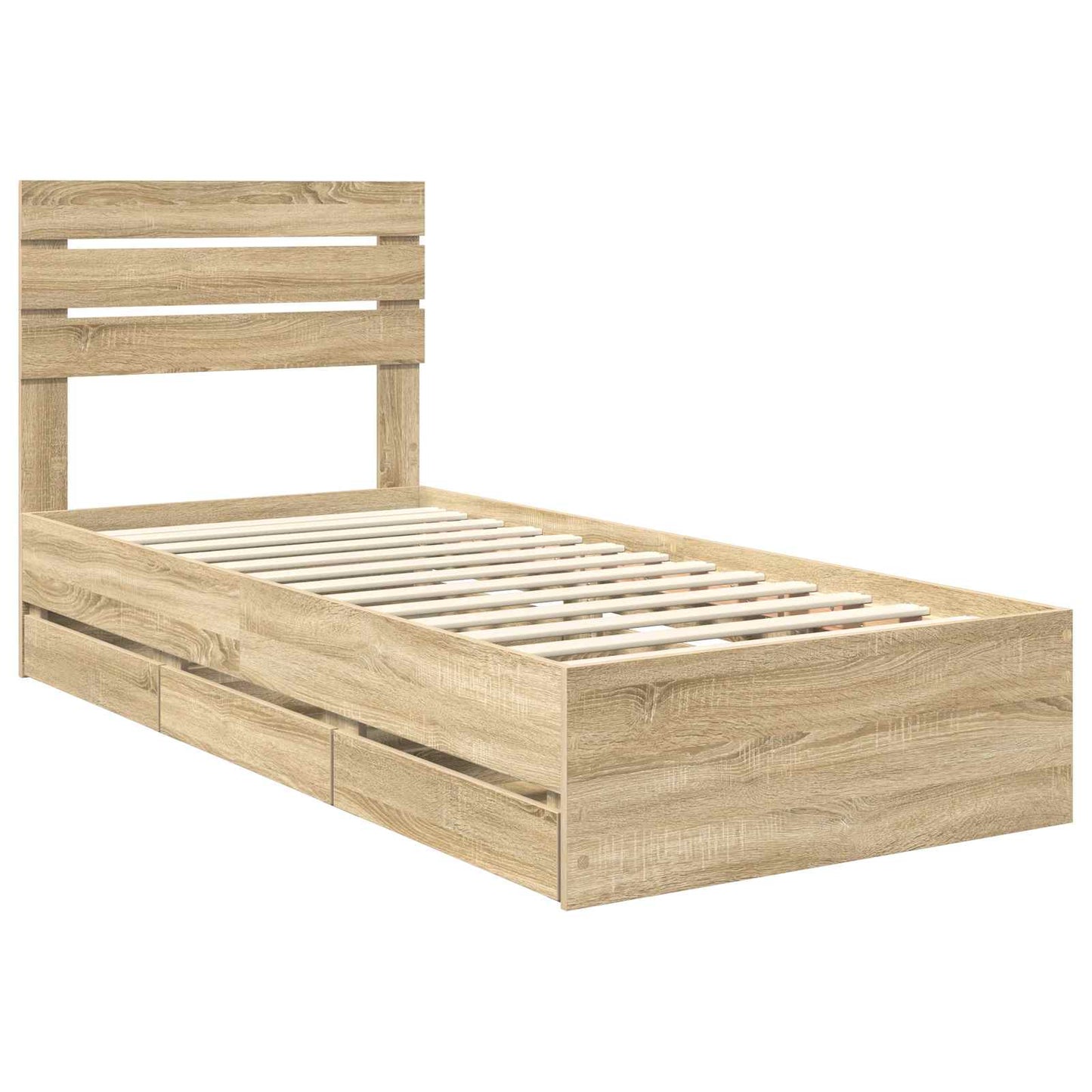 vidaXL Σκελετός Κρεβατιού Δρύς Sonoma 100 x 200 cm Μηχανήματος Ξύλο