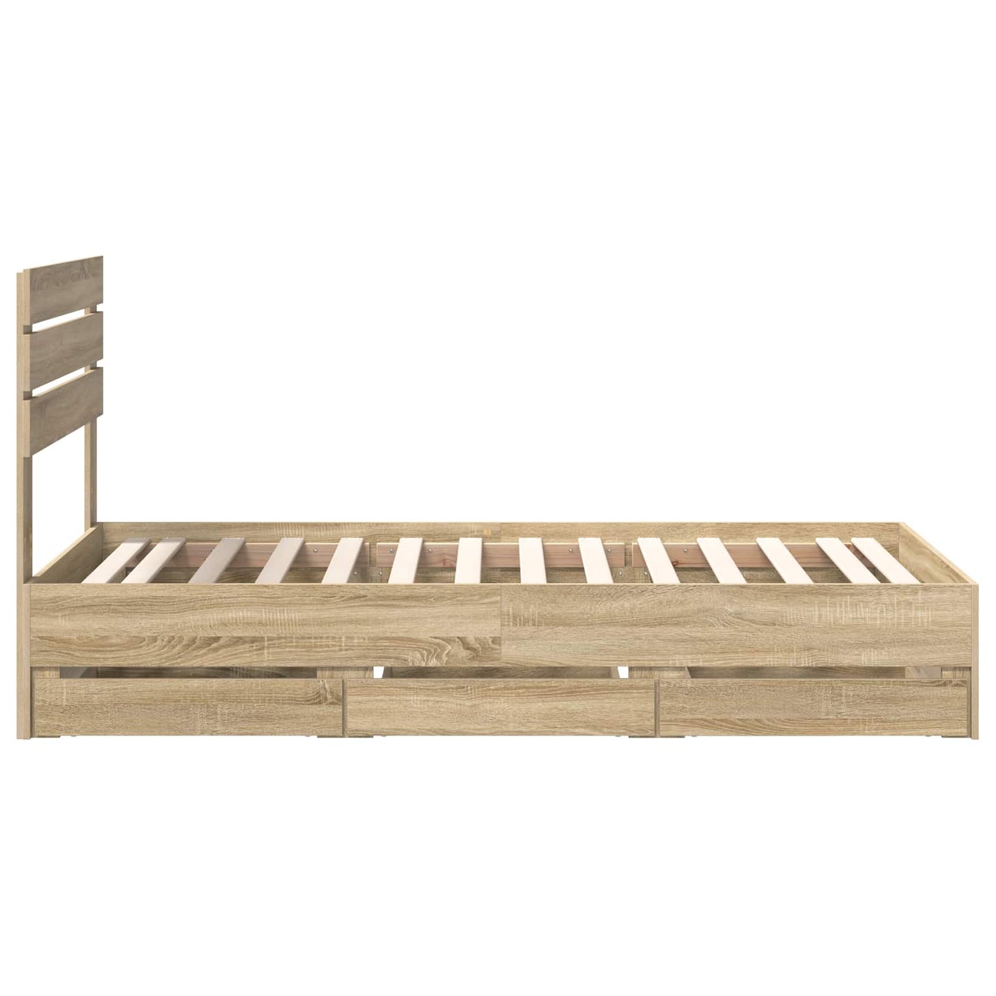 vidaXL Σκελετός Κρεβατιού Δρύς Sonoma 100 x 200 cm Μηχανήματος Ξύλο