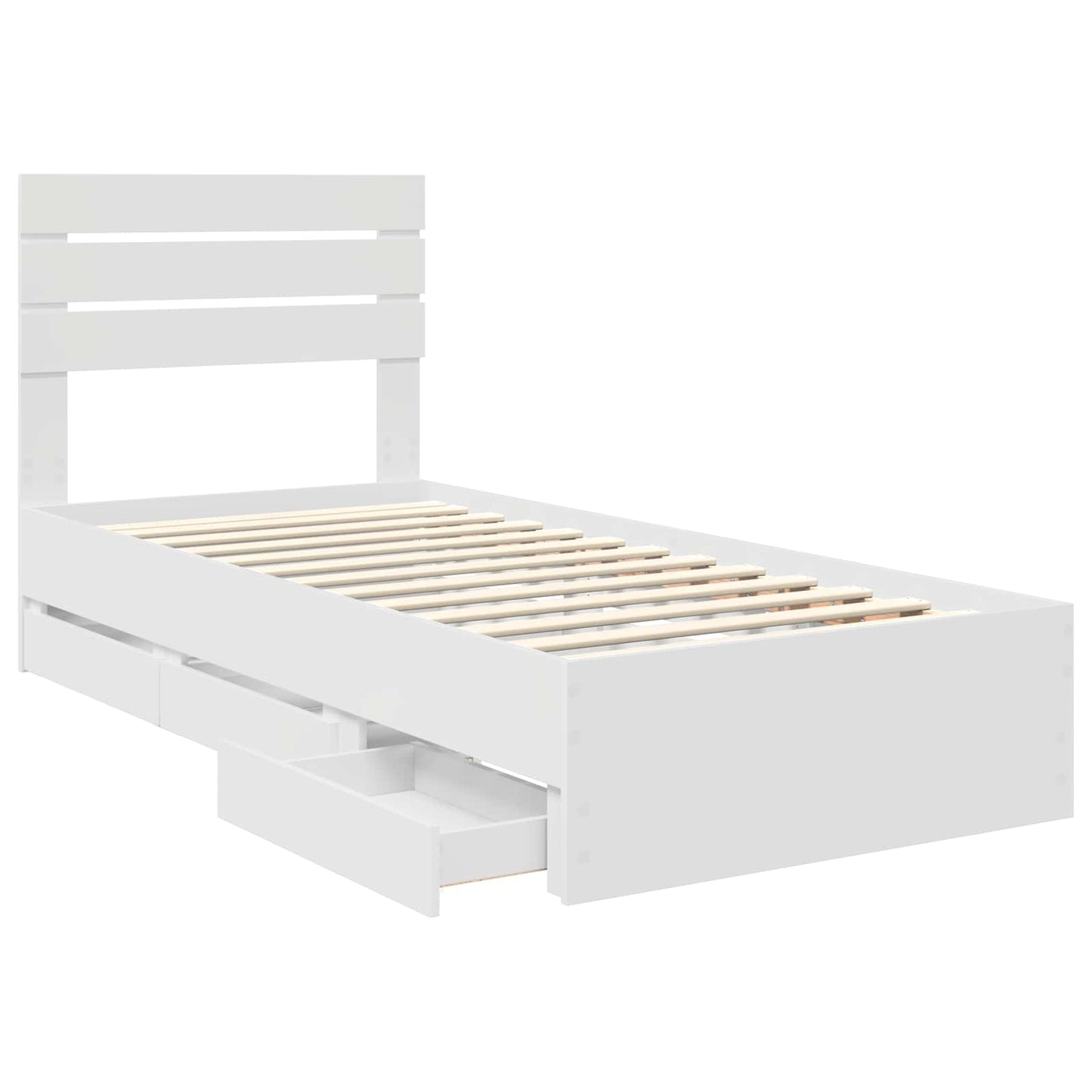 vidaXL Σκελετός Κρεβατιού Λευκό 90 x 190 cm Μηχανήματος Ξύλο