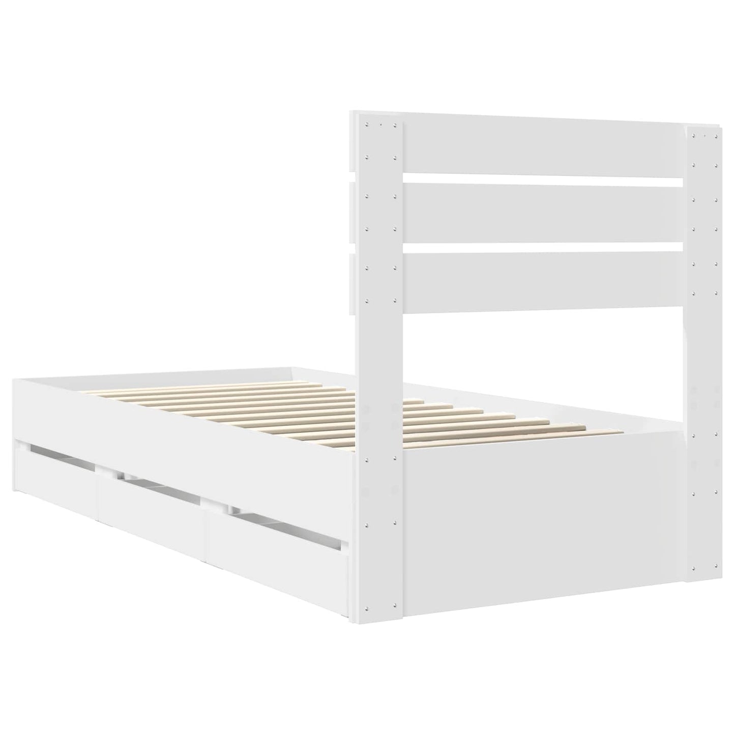 vidaXL Σκελετός Κρεβατιού Λευκό 90 x 190 cm Μηχανήματος Ξύλο
