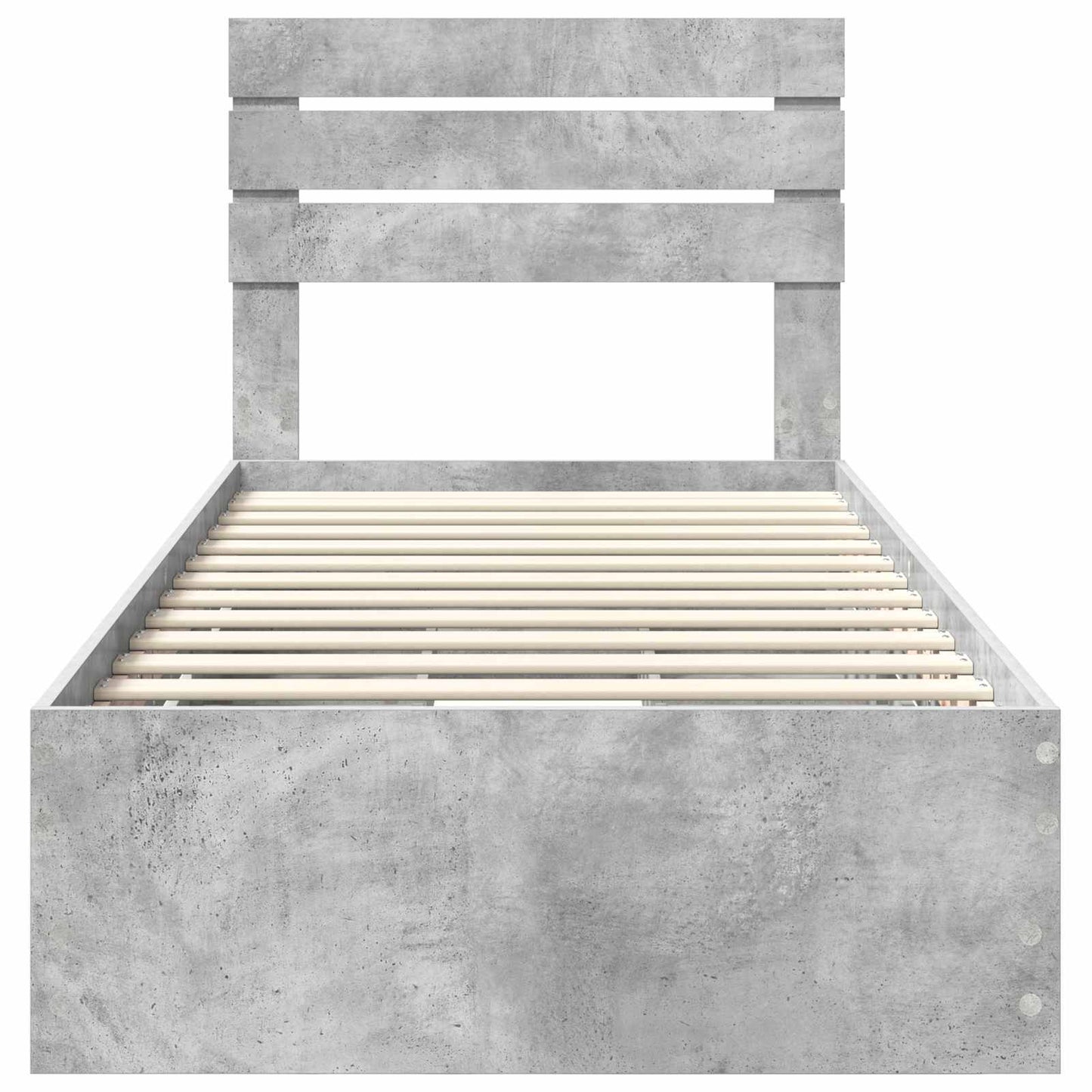 vidaXL Σκελετός Κρεβατιού Σκυρόδεμα Γκρι 90 x 200 cm Μηχανήματος Ξύλο