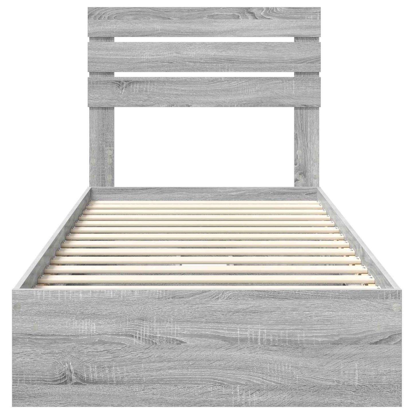 vidaXL Κρεβάτι Αποθήκης Γκρίζο Σονομα 90 x 190 cm Επεξεργασμένο ξύλο