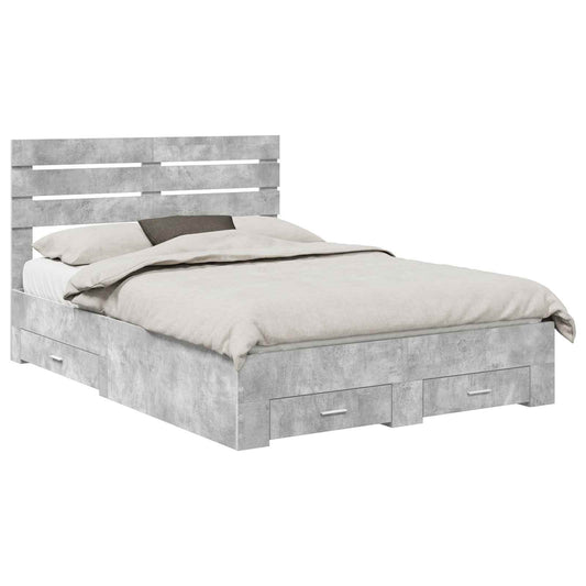 vidaXL Σκελετός Κρεβατιού με συρτάρι με κεφαλάρι Επεξεργασμένο ξύλο