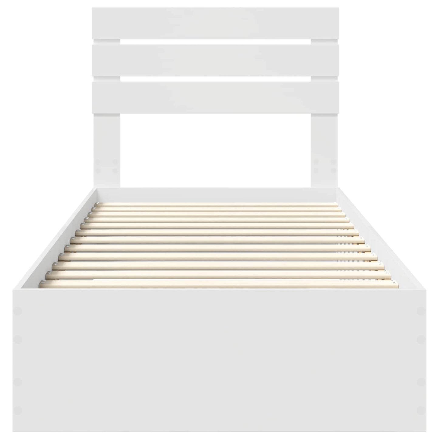 vidaXL Σκελετός Κρεβατιού με συρτάρι Άσπρο και Ασημί 75 x 190 cm