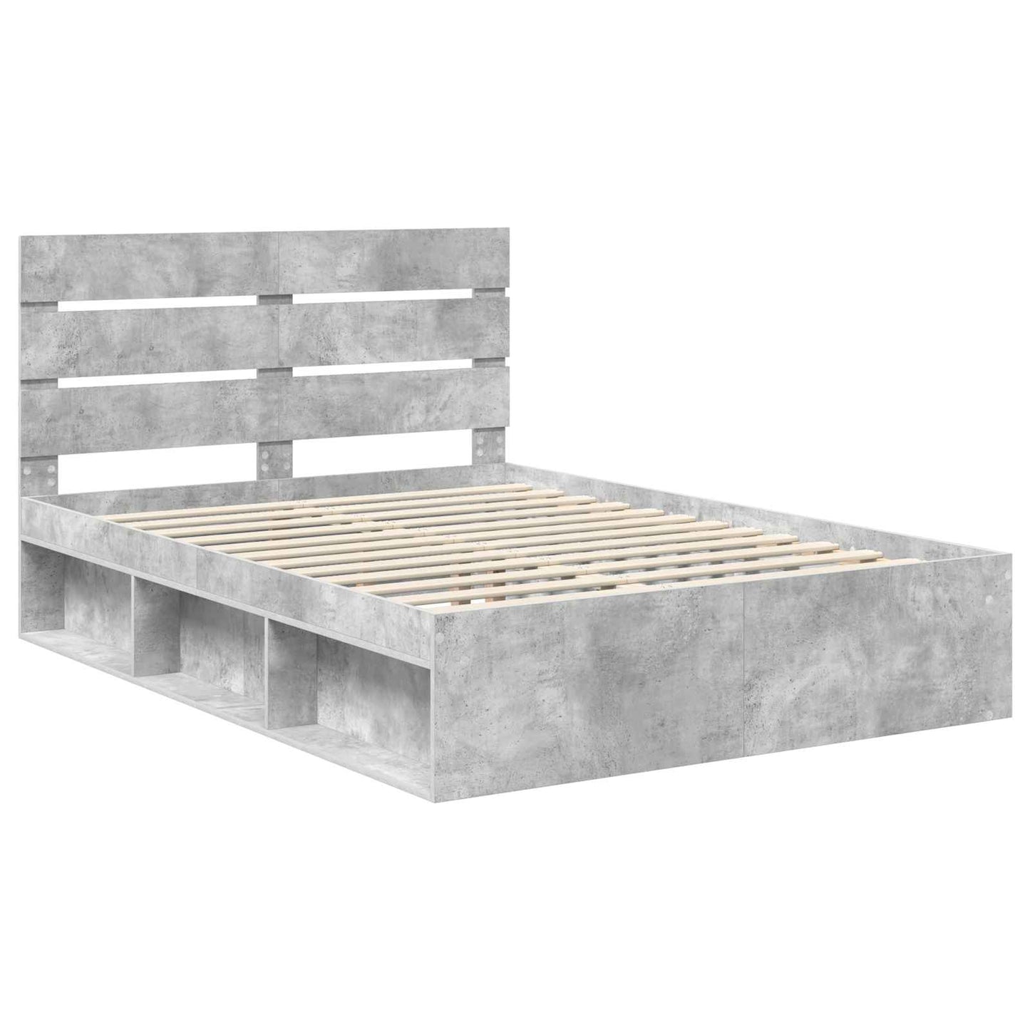 vidaXL Σκελετός Κρεβατιού Σκυρόδεμα 160 x 200 cm Στερεά ξυλεία πεύκου