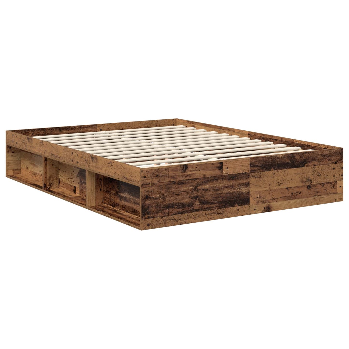 vidaXL Σκελετός Κρεβατιού Παλιό ξύλο 150 x 200 cm Στερεά ξυλεία πεύκου