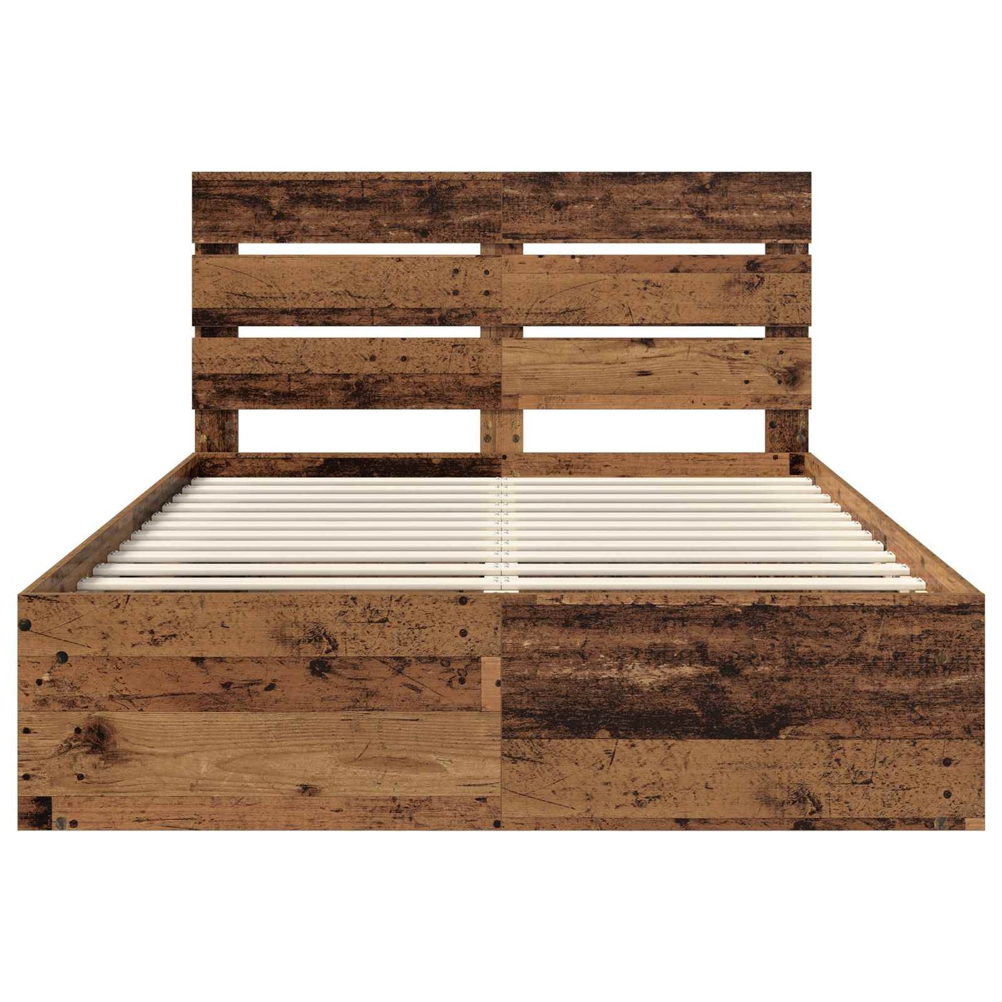 vidaXL Σκελετός Κρεβατιού Παλιό ξύλο 150 x 200 cm Στερεά ξυλεία πεύκου
