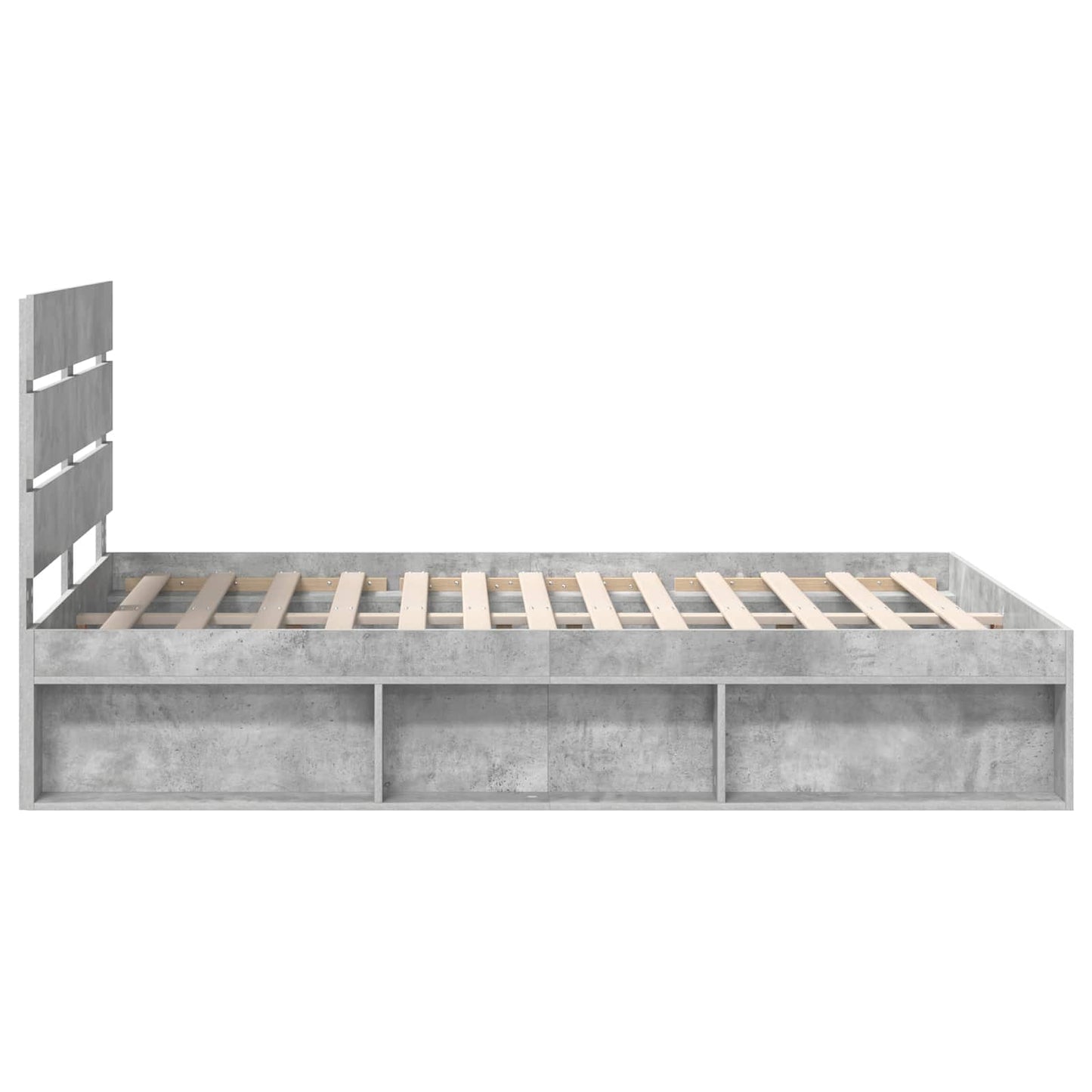 vidaXL Σκελετός Κρεβατιού Σκυρόδεμα 140 x 200 cm Στερεά ξυλεία πεύκου