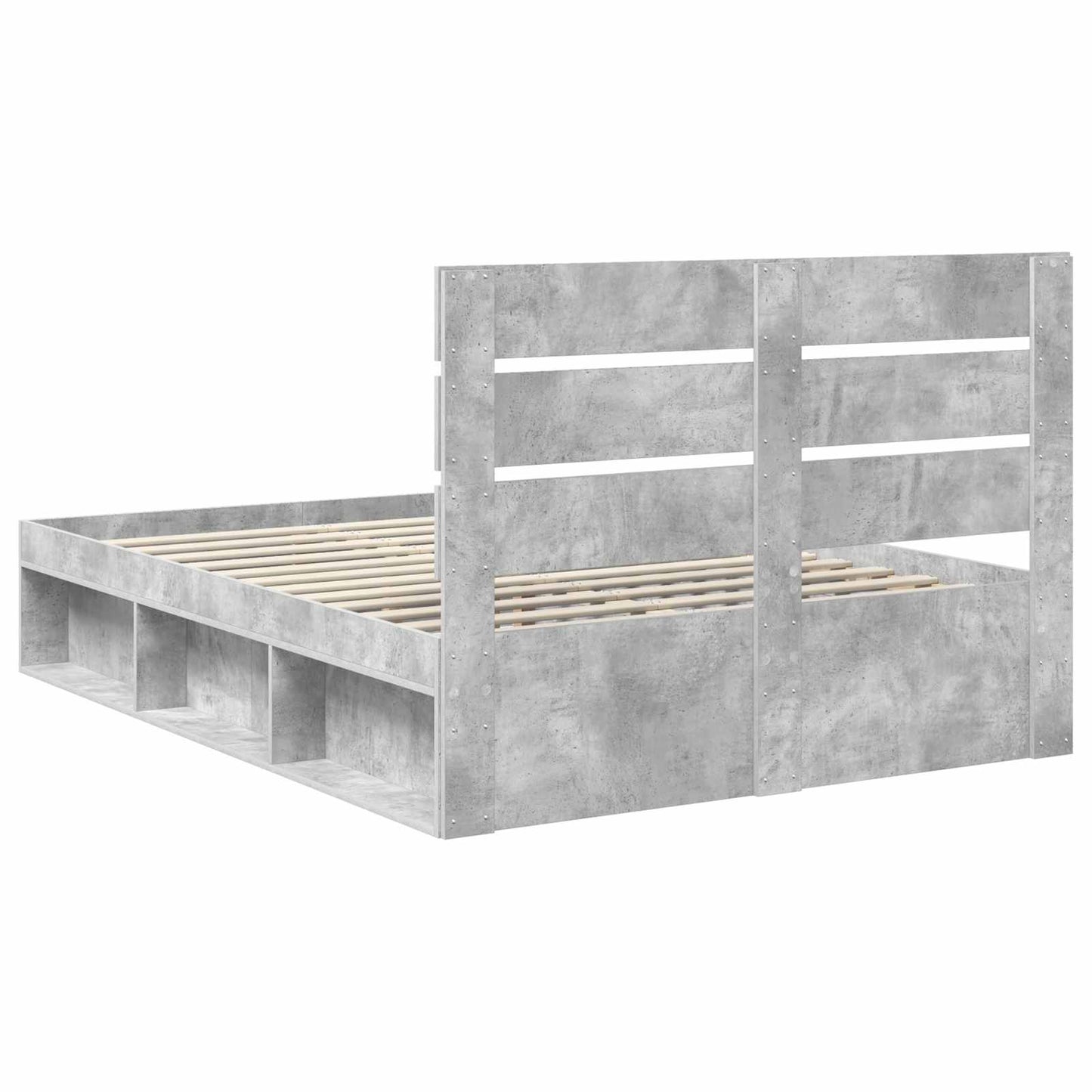 vidaXL Σκελετός Κρεβατιού Σκυρόδεμα 140 x 190 cm Στερεά ξυλεία πεύκου