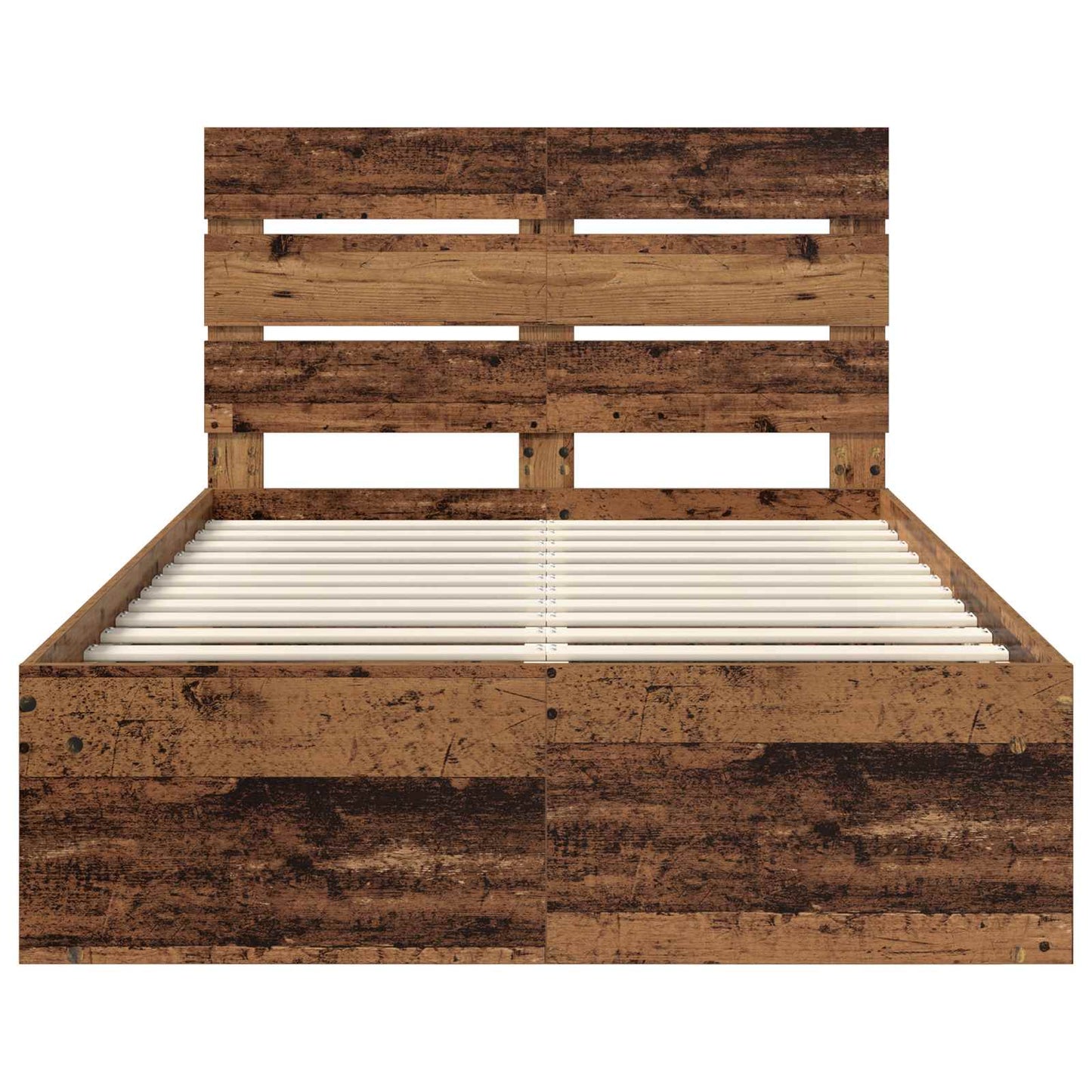 vidaXL Σκελετός Κρεβατιού Παλιό ξύλο 120 x 200 cm Στερεά ξυλεία πεύκου