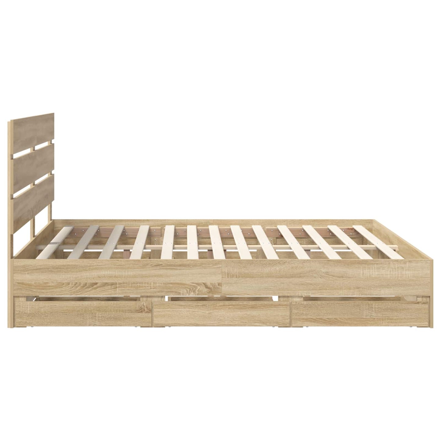 vidaXL Σκελετός Κρεβατιού Δρύς Sonoma 200 x 200 cm Μηχανήματος Ξύλο