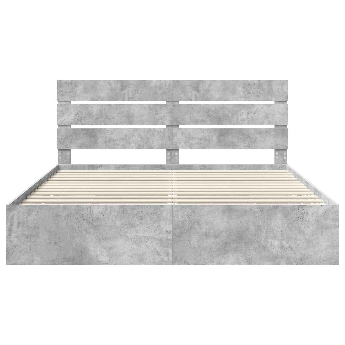 vidaXL Σκελετός Κρεβατιού Σκυρόδεμα Γκρι 200 x 200 cm Μηχανήματος Ξύλο